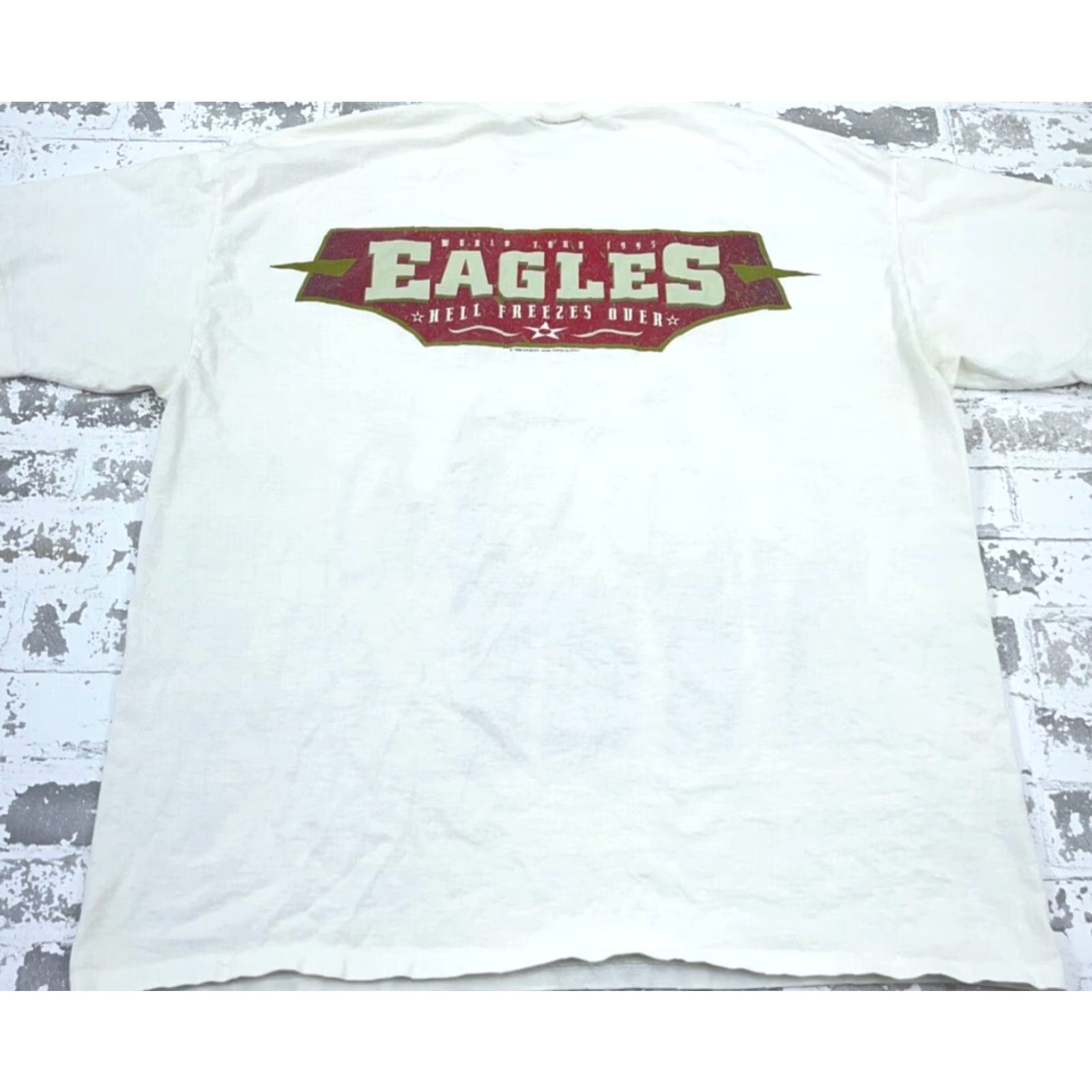 Vintage VINTAGE Eagles Shirt Men 2XL White Hell Freezes Over Band Tee 90s 94 Stains Size US XXL / EU 58 / 5 - 4 Thumbnail