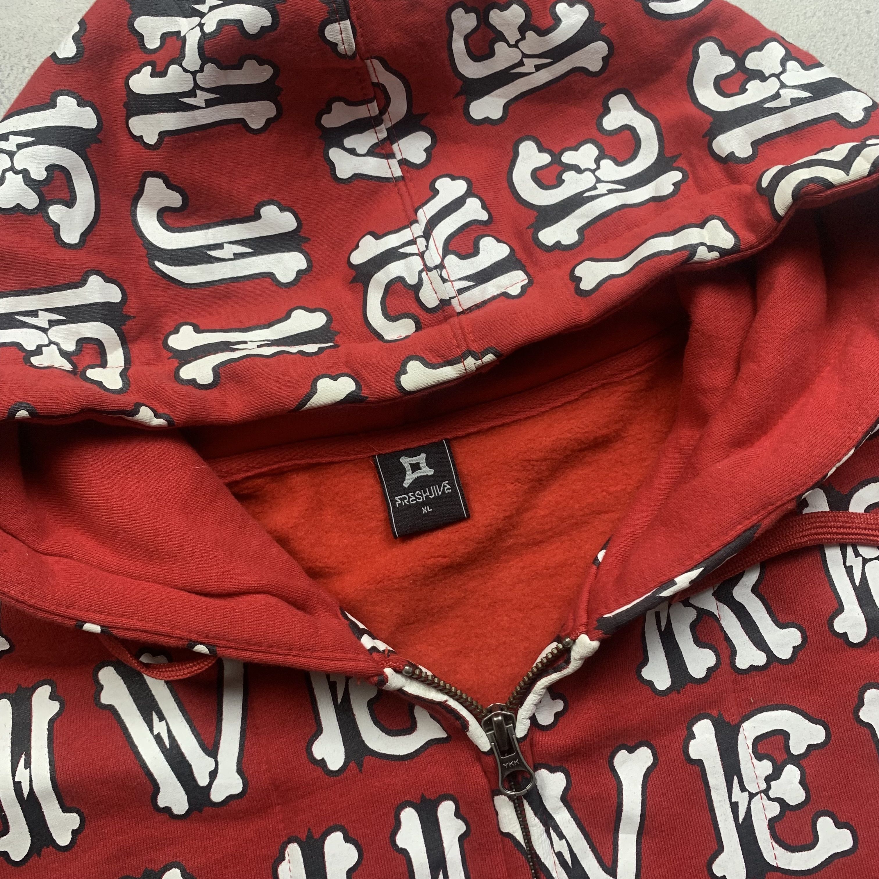 Freshjive Freshjive Overprint Spellout Zip Up Hoodie Size US XL / EU 56 / 4 - 7 Thumbnail