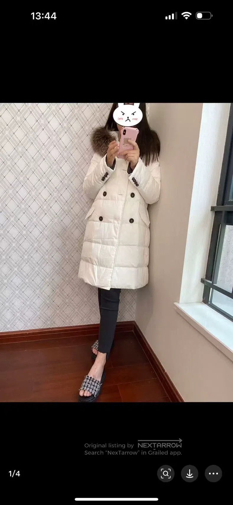 Brunello Cucinelli Brunello Cucinelli White Fur Collar Beaded Down Jacket Size S / US 4 / IT 40 - 7 Thumbnail