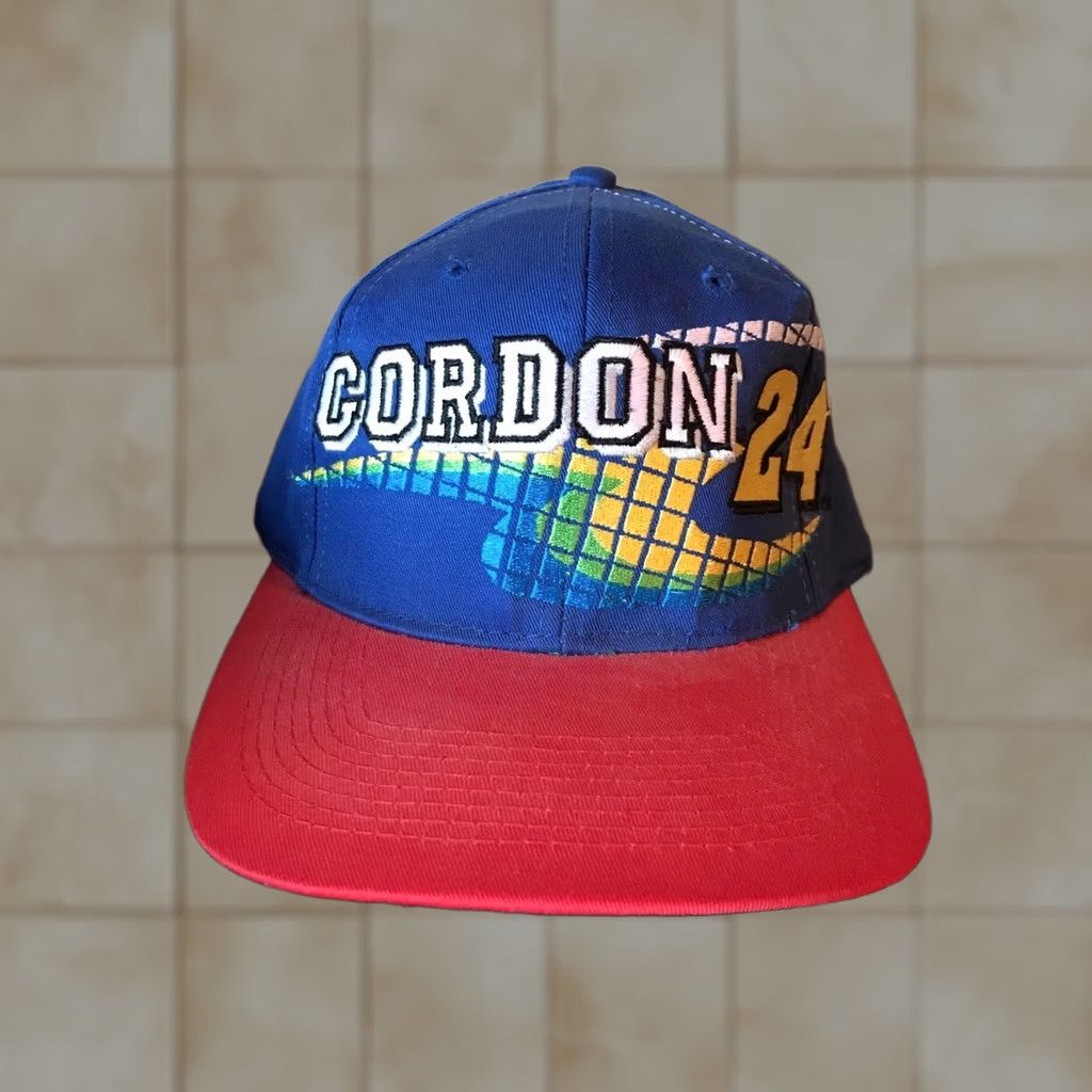 NASCAR VTG Jeff Gordon 1995 NASCAR Winston Cup Snapback Hat Multicolor Tile EUC Mens Adjustable Cap Size ONE SIZE - 1 Thumbnail