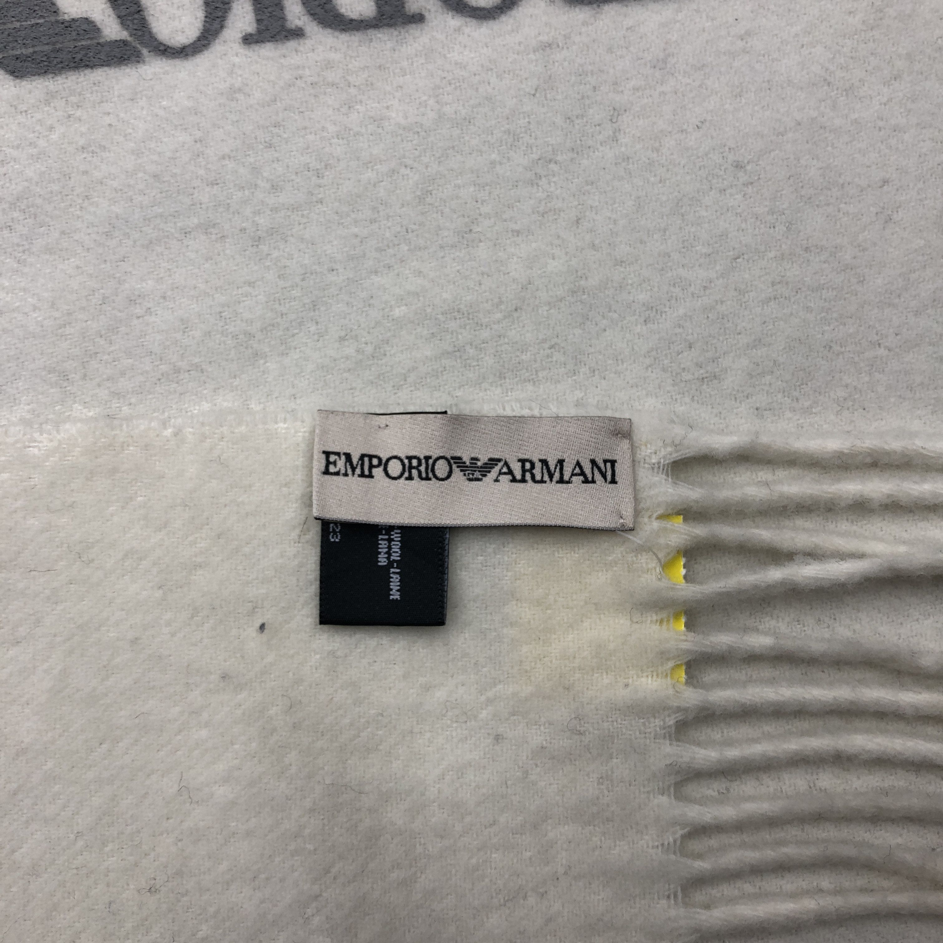 Emporio Armani × Vintage Vintage Emporio Armani Scarf Muffler Wool Cashmere Scarves Size ONE SIZE - 4 Thumbnail