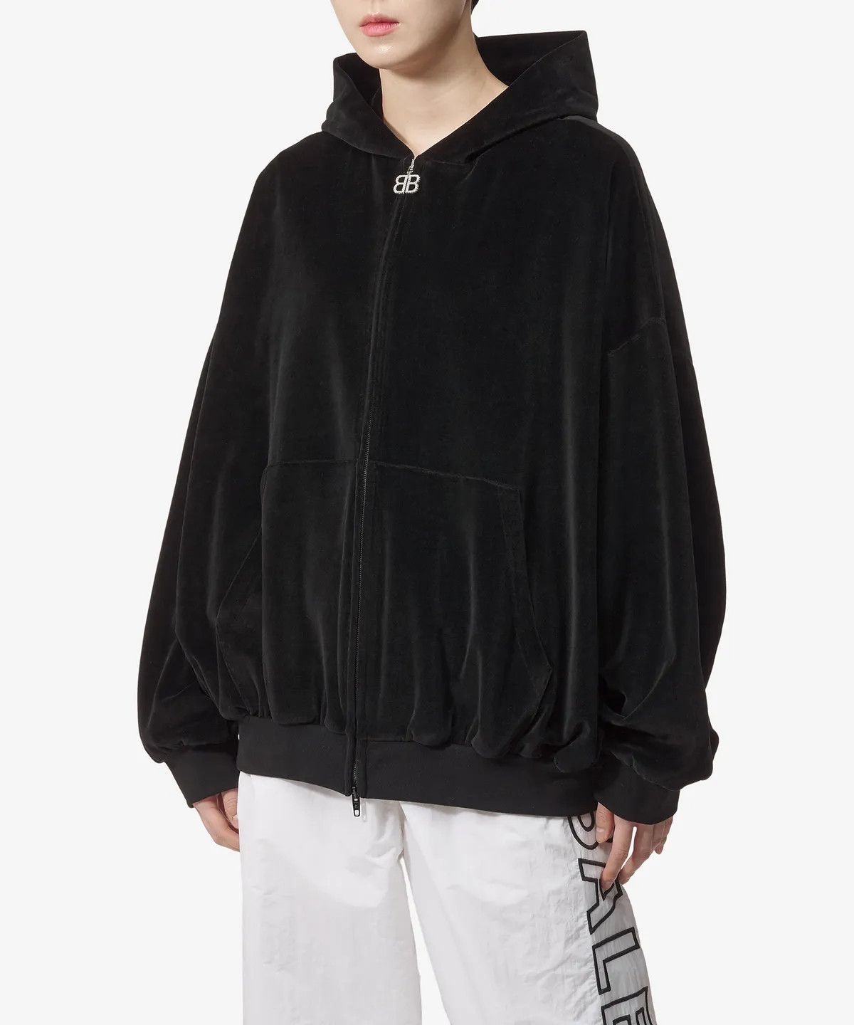 Balenciaga o1s1wg110126 Handwritten Oversized Zip-Up Hoodie in Black Size XS / US 0-2 / IT 36-38 - 3 Thumbnail