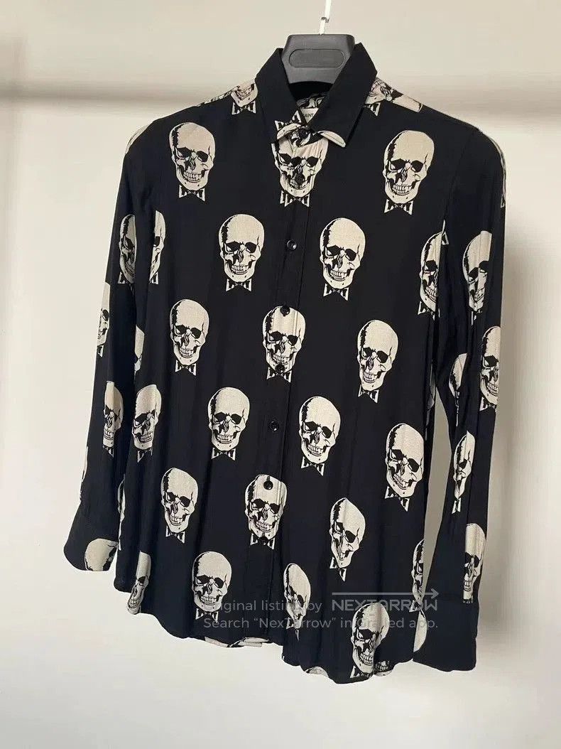 Saint Laurent Paris Saint Laurent Skull Print Silk Shirt. Size US L / EU 52-54 / 3 - 3 Thumbnail