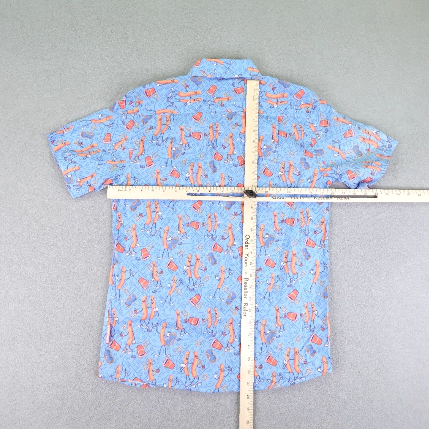 Vintage Tipsy Elves Shirt Mens Small Blue Sausage Party Collection Hawaiian Button Up Shirt Size US S / EU 44-46 / 1 - 6 Thumbnail