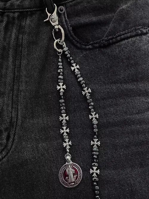 Jewelry Metal Cross Wallet Chain,Y2K Jeans Chain,Gothic Pants Chain Size ONE SIZE - 3 Thumbnail