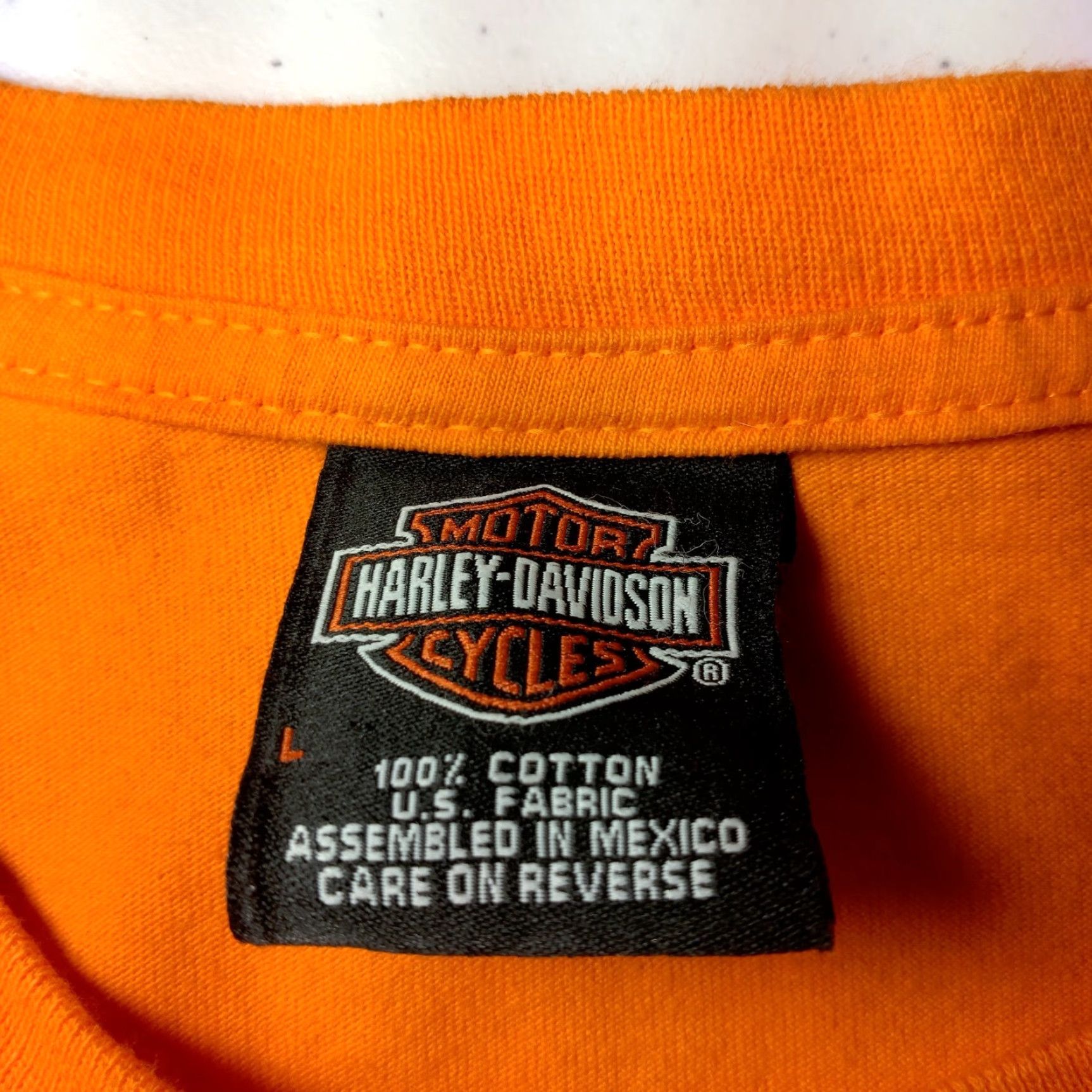Harley Davidson VINTAGE Cox's Harley-Davidson Shirt Men L Orange Rock Hill SC Moto Harley T-Shirt Rock Hill South Carolina Biker Mens Size US L / EU 52-54 / 3 - 7 Thumbnail