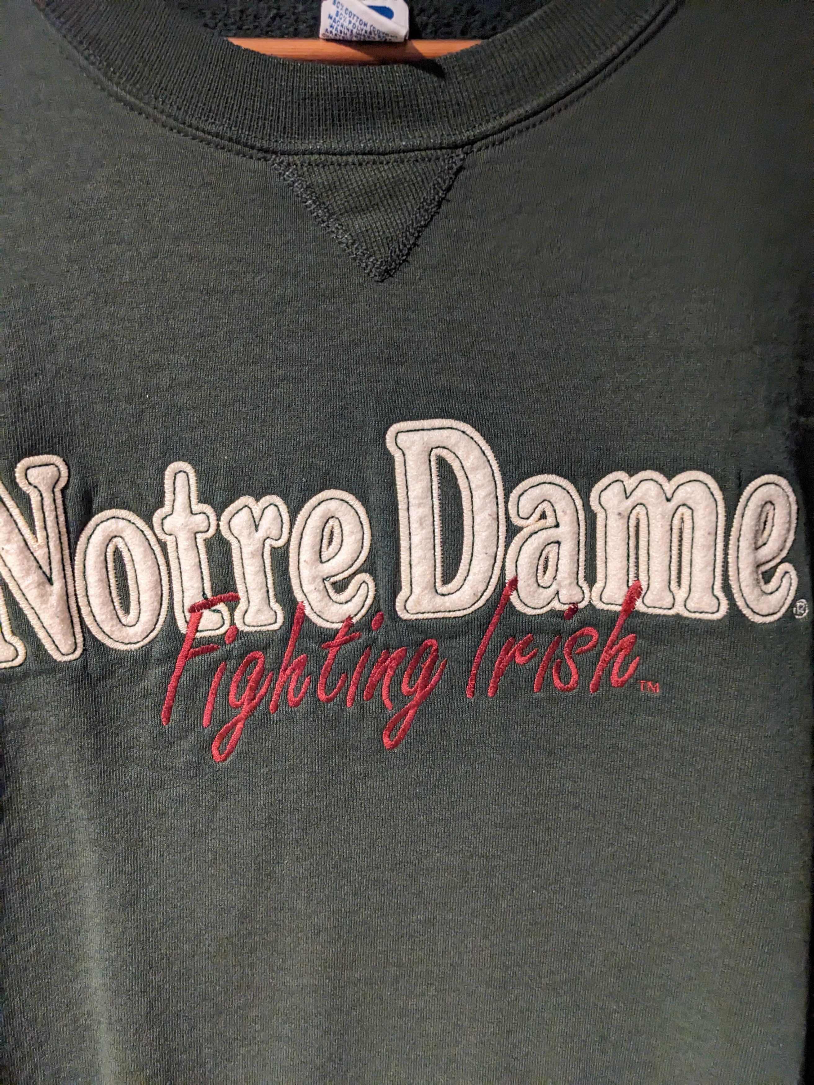 Russell Athletic × Vintage Vintage 90s Notre Dame Fighting Irish University Sweatshirt Size US XL / EU 56 / 4 - 2 Thumbnail