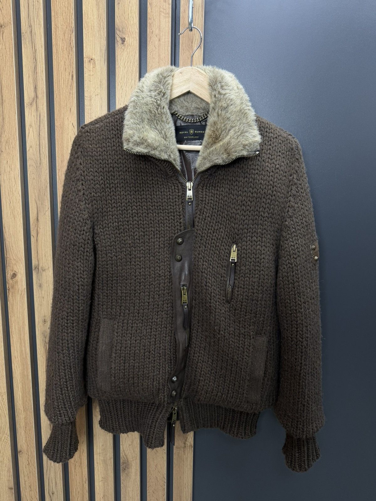 Other Royal Sunday Alpaca Wool Knit Jacket Brown Size 48 Size US M / EU 48-50 / 2 - 1 Thumbnail