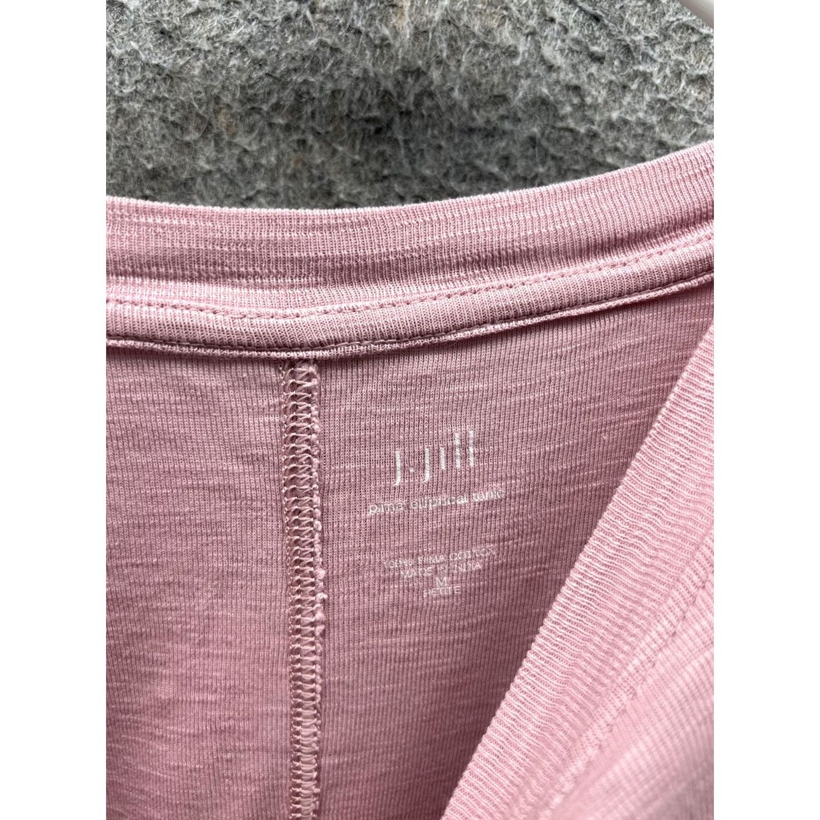 J. Jill J. Jill Shirt Womens Medium Pink Crew Neck 3/4 Sleeve Pima Cotton Jersey Top Size M / US 6-8 / IT 42-44 - 4 Thumbnail