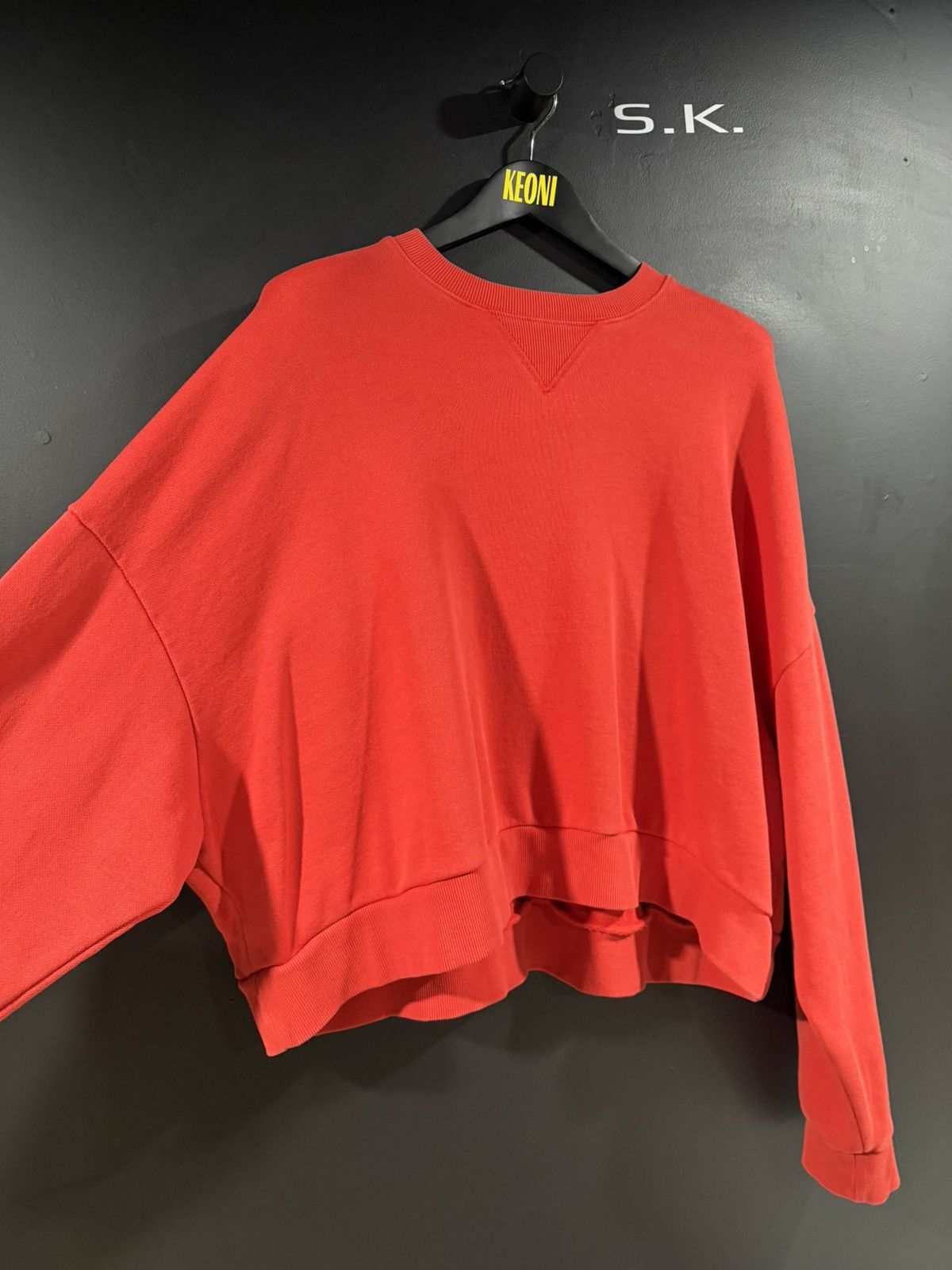 Entire Studios Entire Studios Red Cropped Cotton Jersey Sweatshirt S Size US S / EU 44-46 / 1 - 4 Thumbnail
