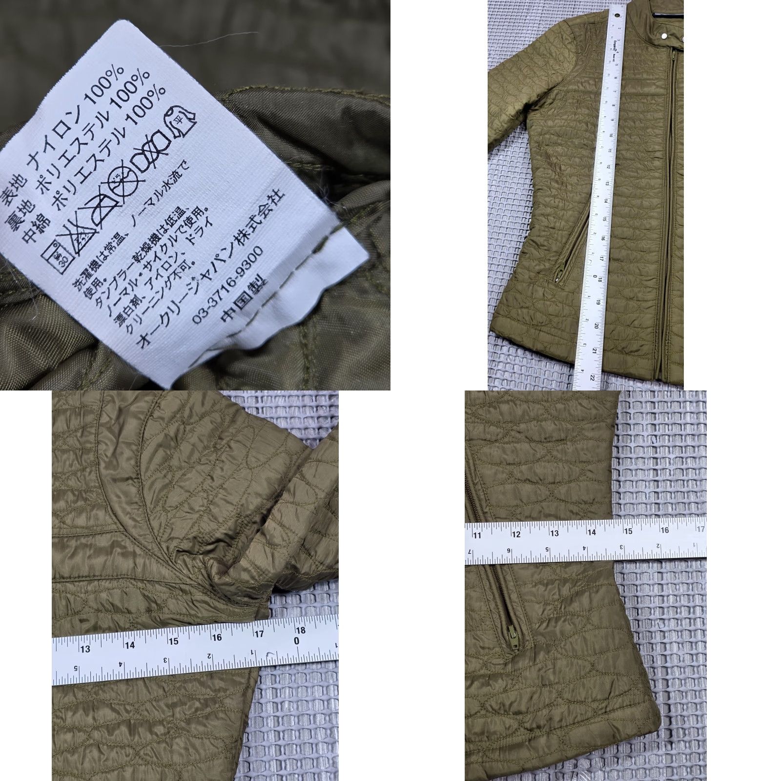 Oakley Oakley Moto Biker Jacket Full Zip Quilted Micro Puffer Olive Pink Womens XS Size XS / US 0-2 / IT 36-38 - 10 Thumbnail