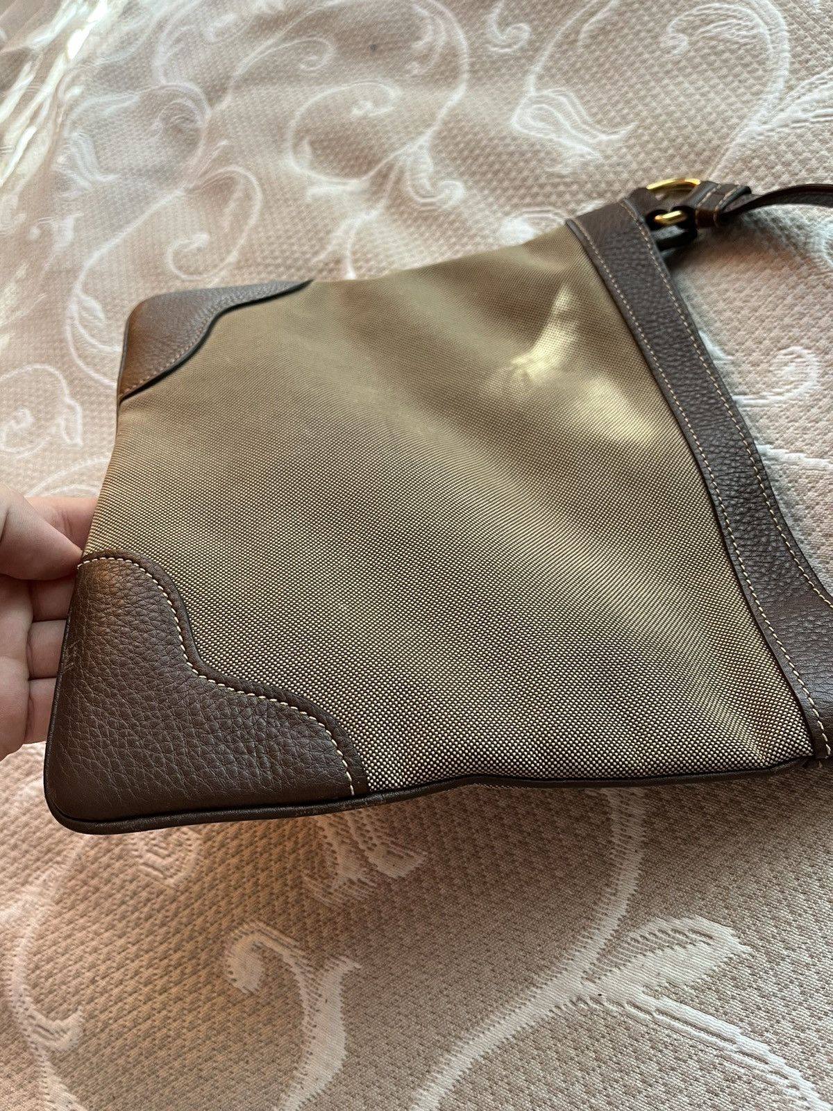 Prada Prada Logo Jacquard Canvas and Leather Messenger Bag Size ONE SIZE - 15 Thumbnail