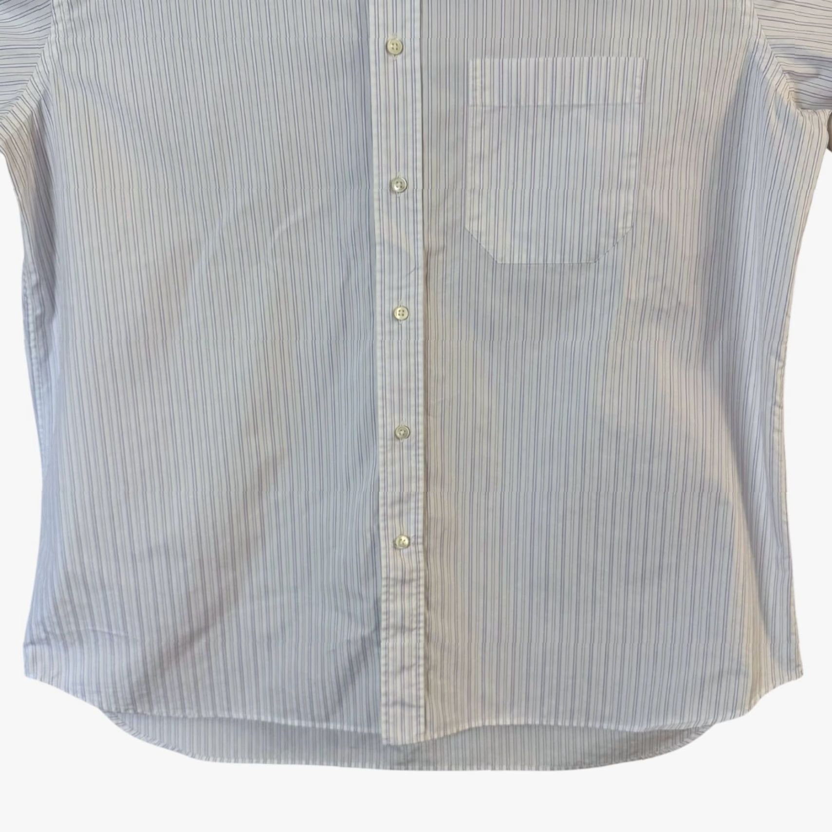 Canali VINTAGE Canali Striped Dress Shirt White Men's XL 100% Cotton Business Formal Modern Size 46R - 6 Thumbnail