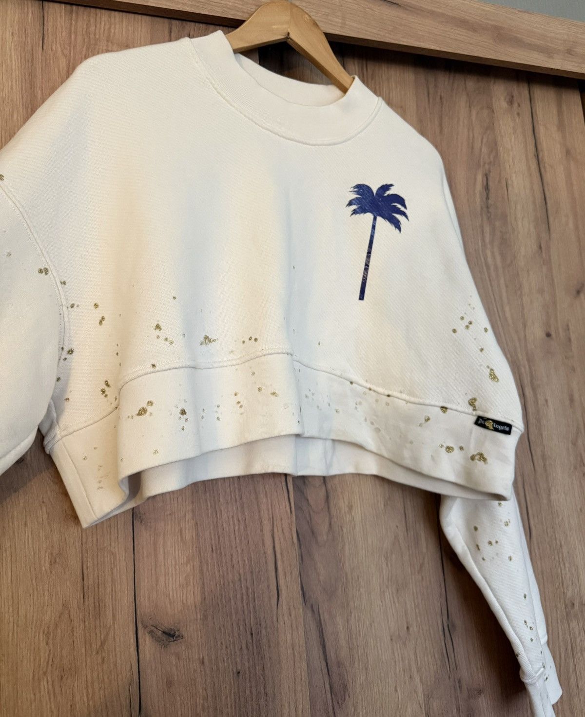 Palm Angels Palm Angels – Painted Cropped Crew Neck Sweat – M (495€) Size M / US 6-8 / IT 42-44 - 5 Thumbnail