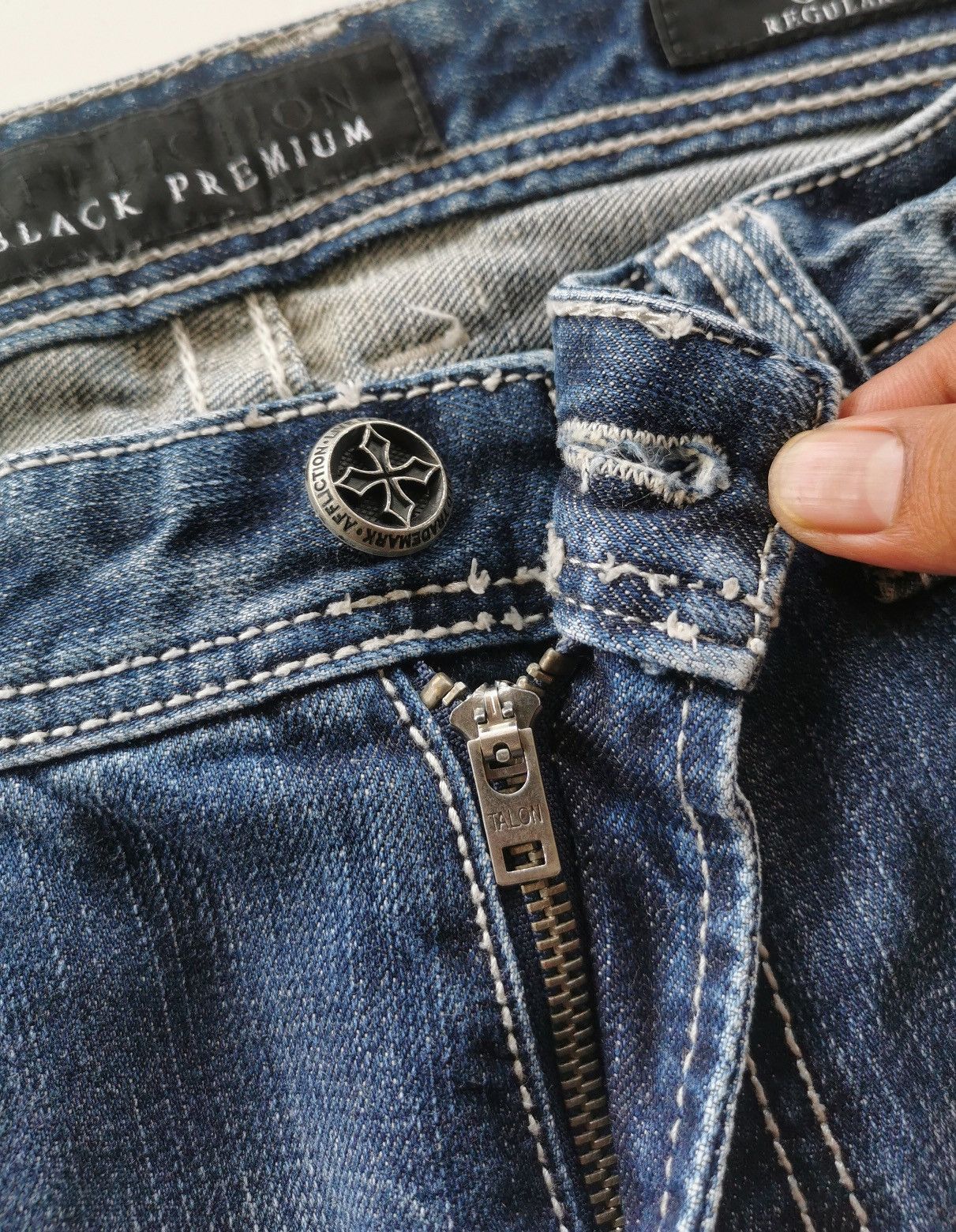 Affliction Y2k Affliction Distressed Denim Black Premium Size US 34 / EU 50 - 19 Thumbnail