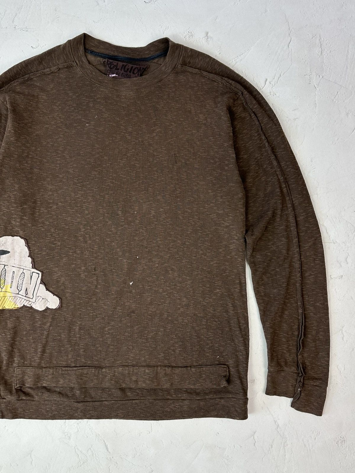 If Six Was Nine Y2K Vintage Religion Torn Distressed Brown Sweater Size US M / EU 48-50 / 2 - 4 Thumbnail