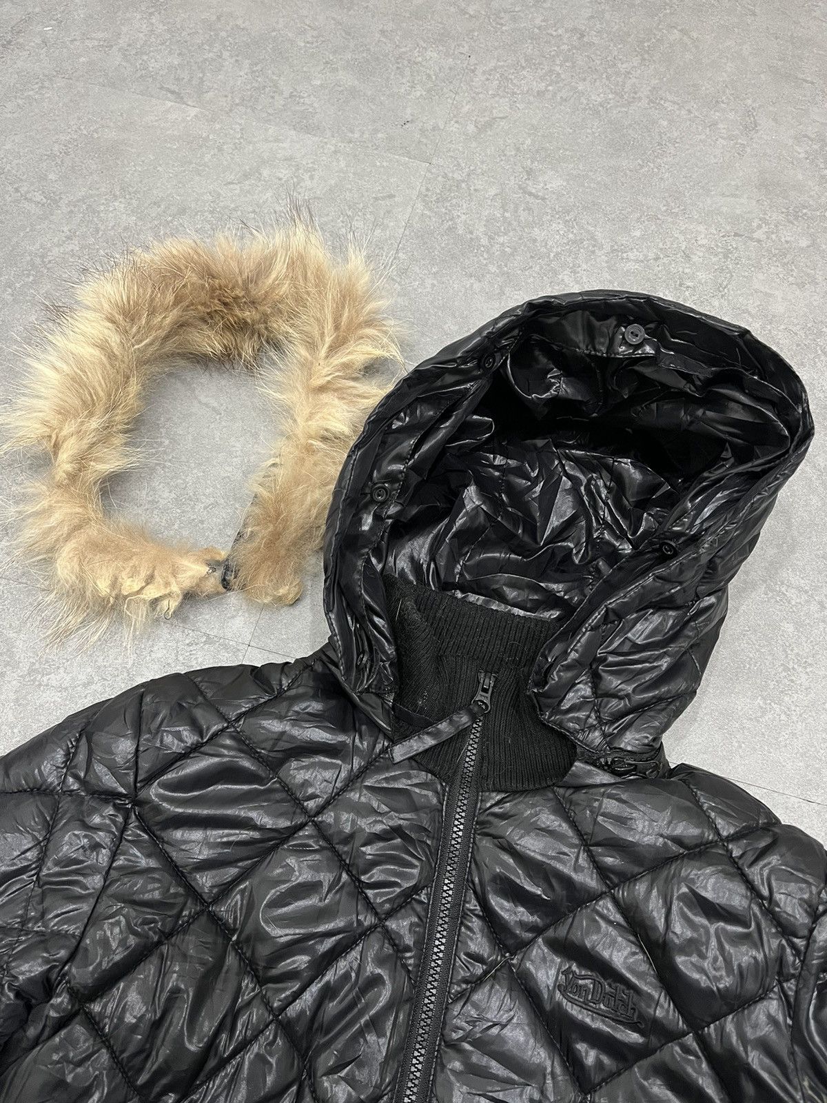 Le Grande Bleu (L.G.B.) 2000s Von Dutch Lgb Style KMRii Puffer Faux Fur Down Jacket Size US M / EU 48-50 / 2 - 10 Thumbnail
