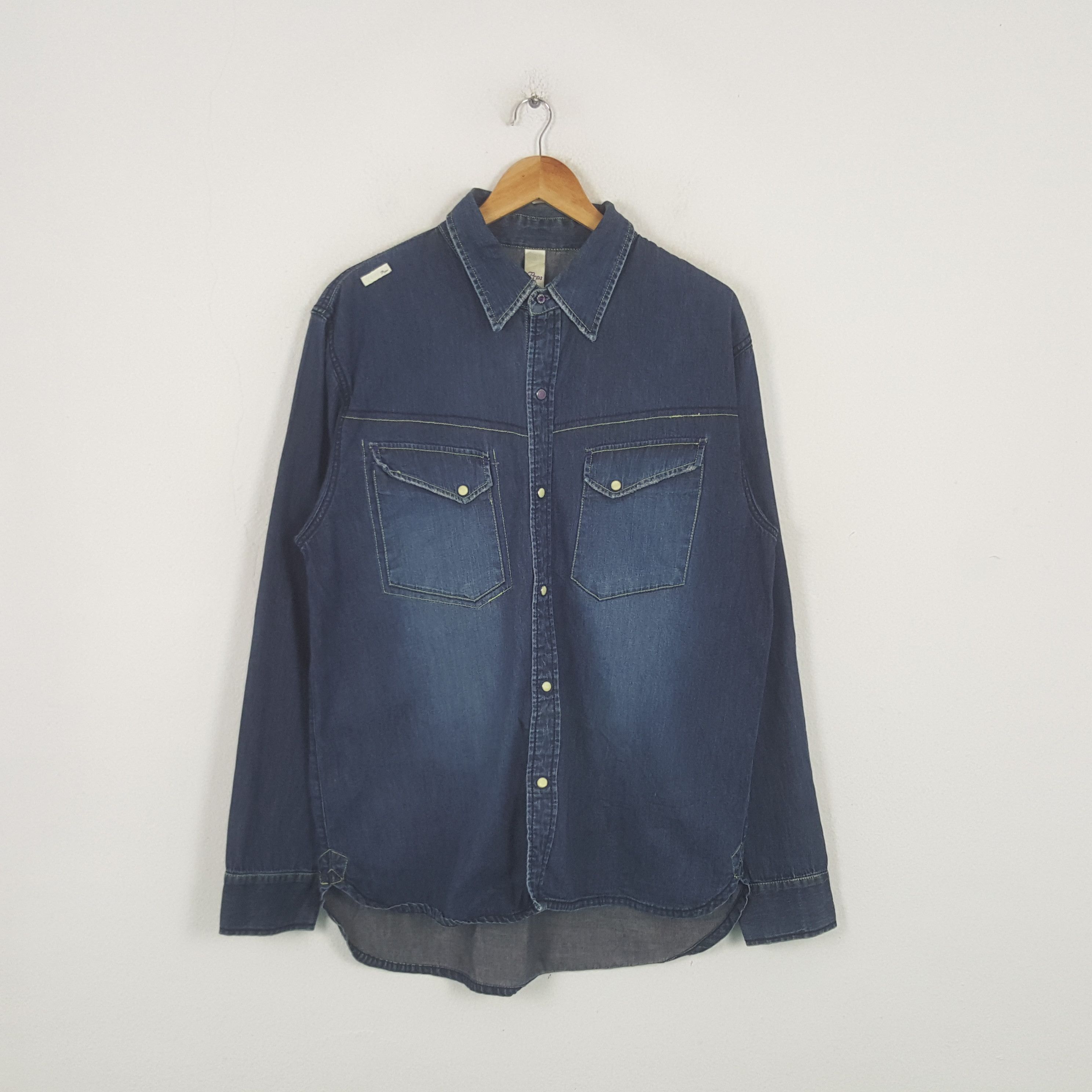 Prps Vintage PRPS Japanese Brand Denim Shirt RR8 Size US L / EU 52-54 / 3 - 1 Thumbnail