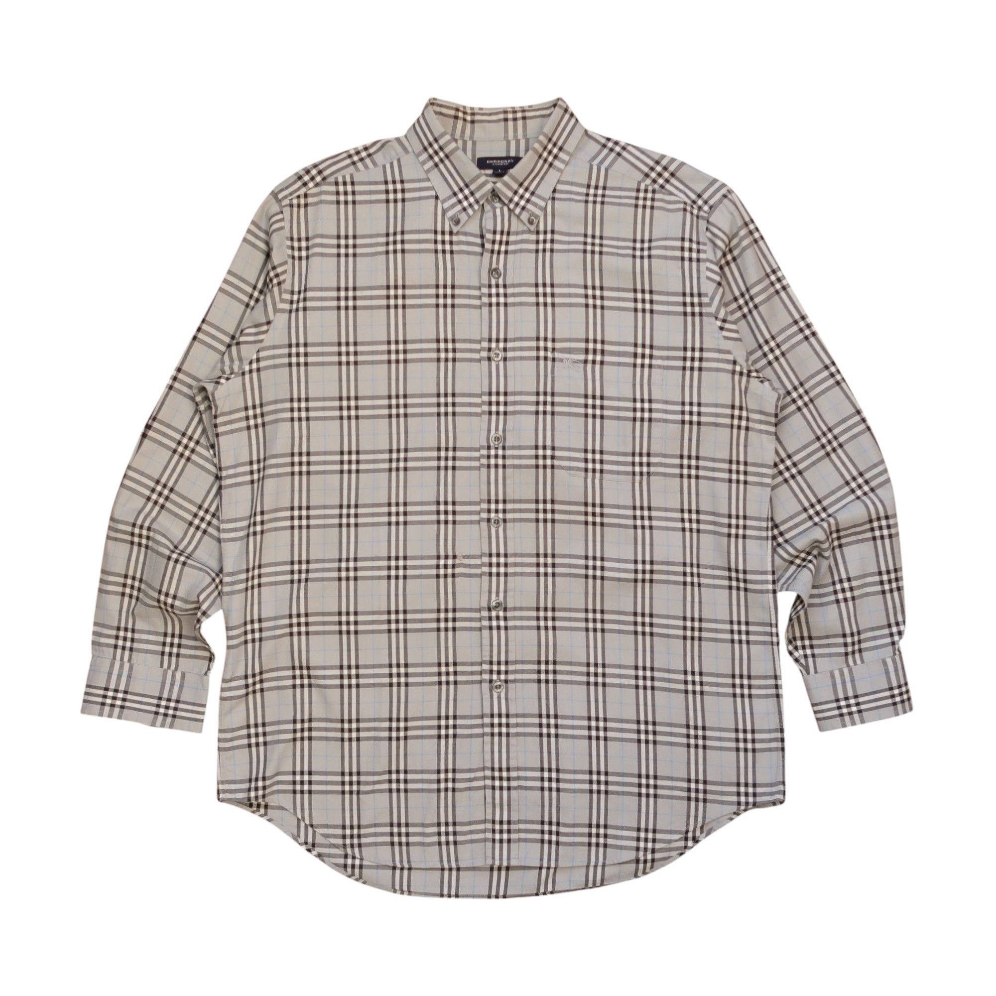 Vintage Burberry London Nova Check Gray Shirt Old Money