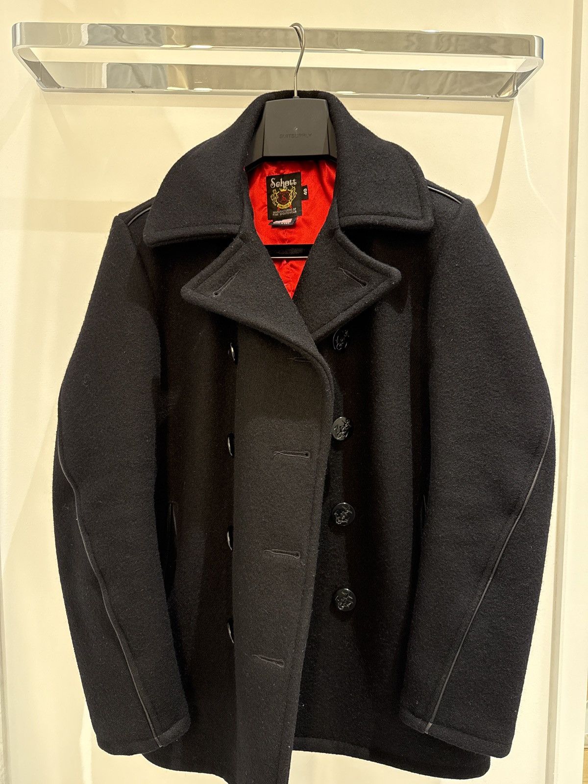 Schott Leather pea coat 740n jacket | Grailed