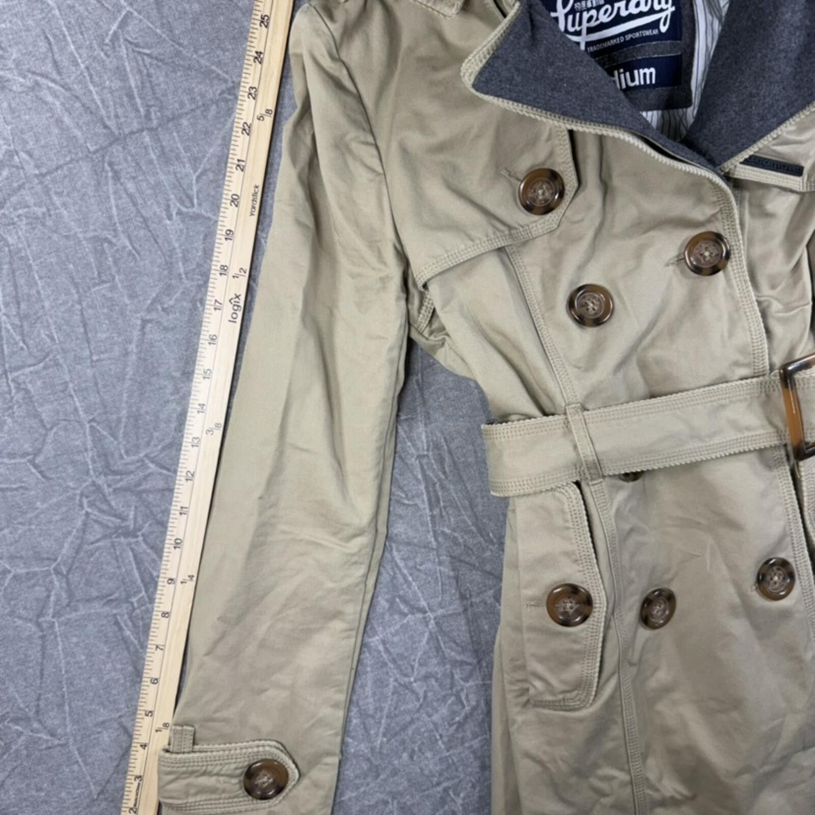 Superdry Superdry Jacket Women's M Khaki Trench Coat Size M / US 6-8 / IT 42-44 - 5 Thumbnail
