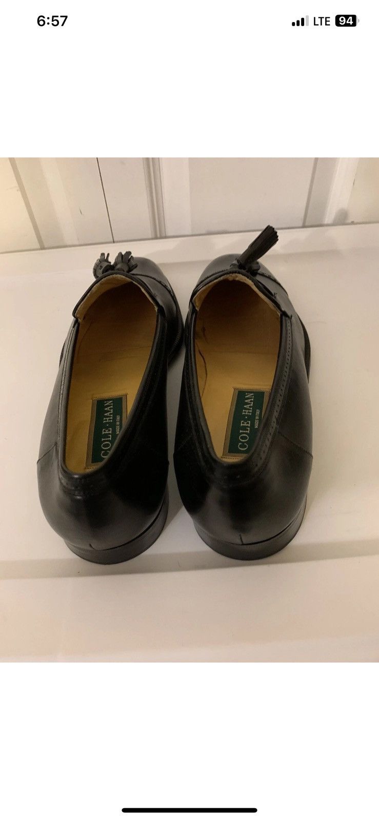 Cole Haan Cole Haan Black Cap-Toe Tassel Loafers Men 10M Made in Italy Size US 10 / EU 43 - 13 Thumbnail