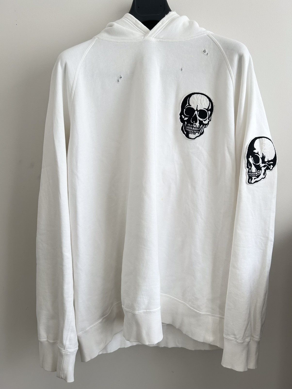 Number (N)ine number nine white double skull hoodie | Grailed