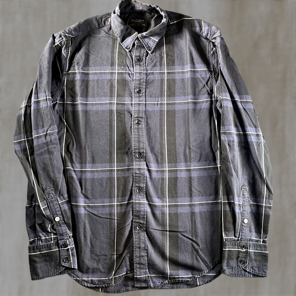 Rag & Bone Rag & Bone Shirt Mens Medium Gray Plaid Long Sleeve Button Up Casual Soft Size US M / EU 48-50 / 2 - 1 Thumbnail