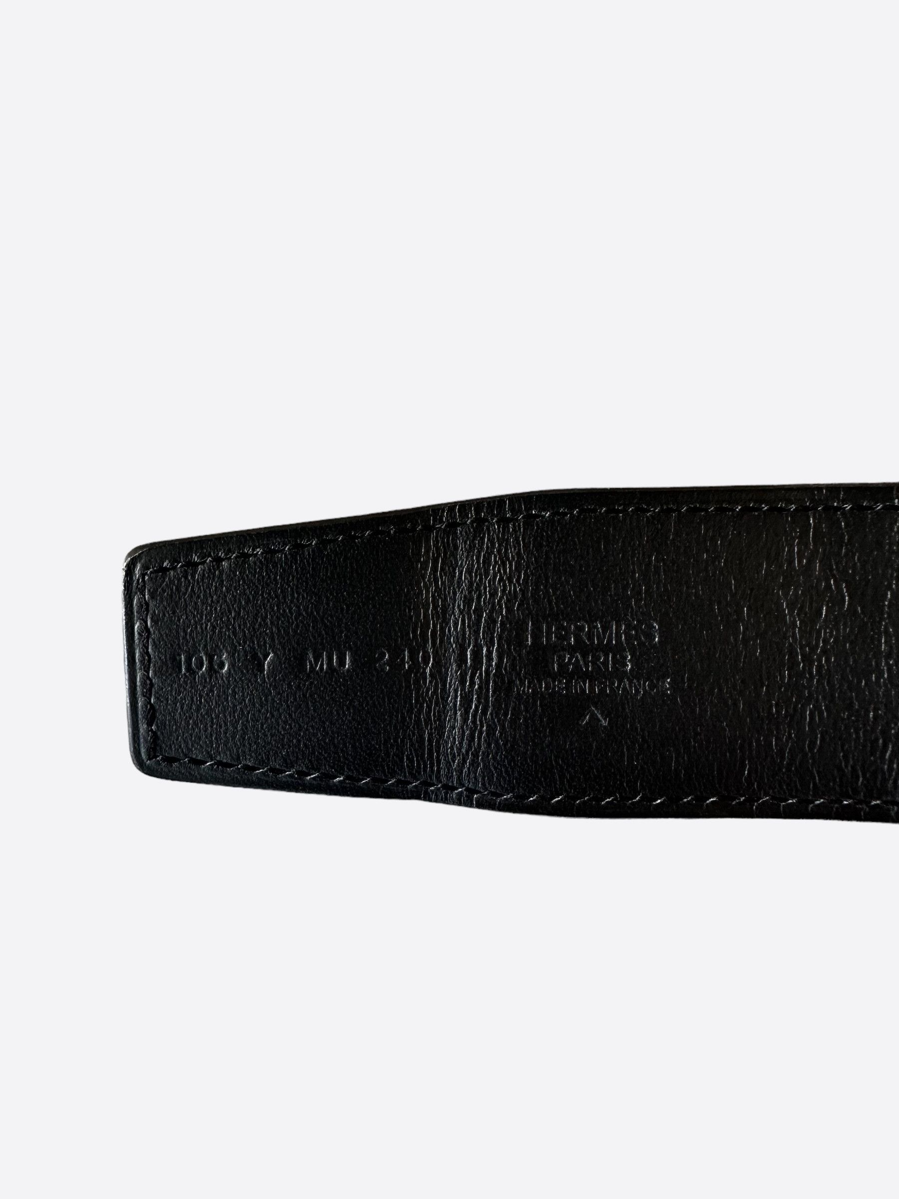 Hermes Hermes Black Crocodile H Logo Belt Size 38 - 4 Thumbnail