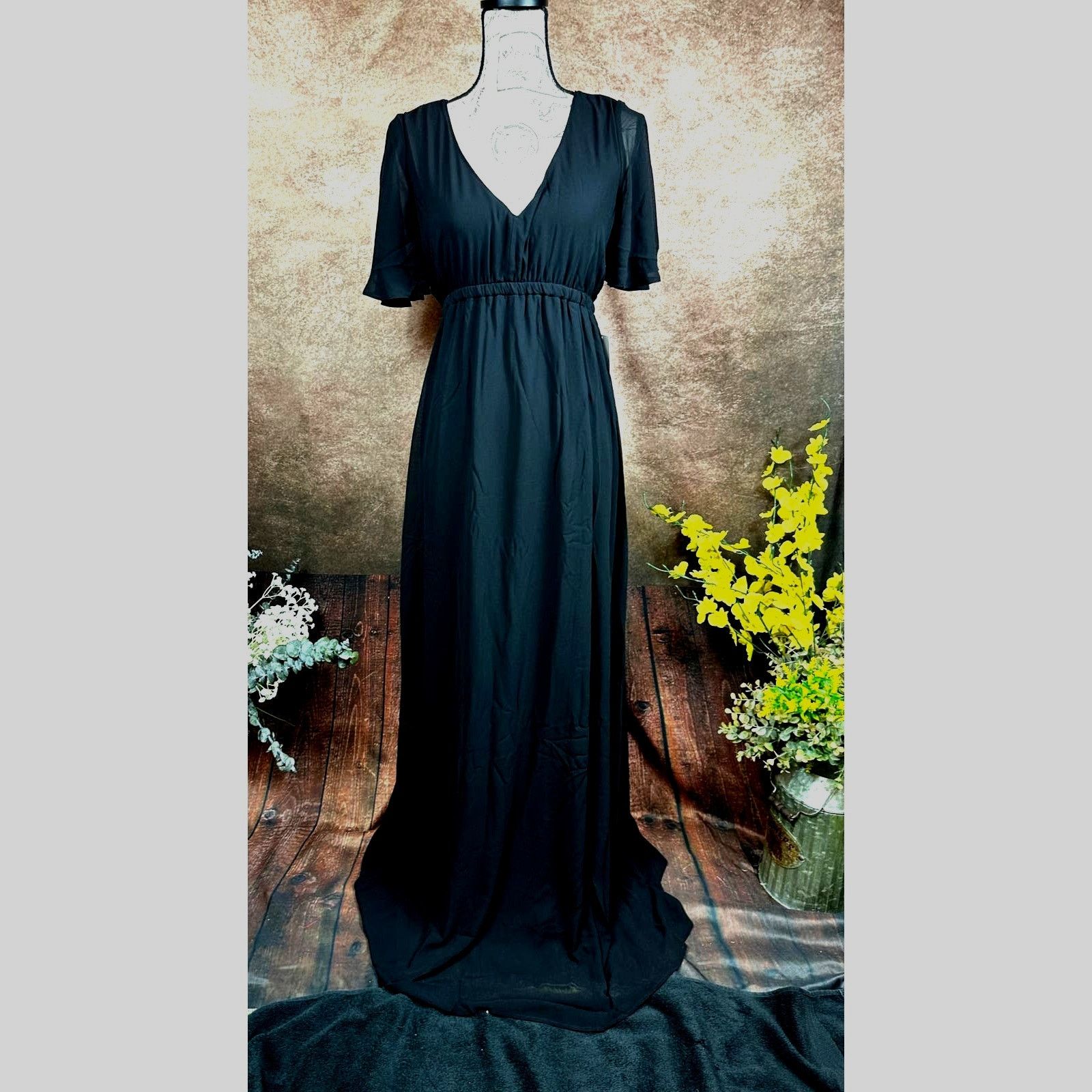 Show Me Your MuMu Show Me Your Mumu Emily Empire Maxi Dress Black Chiffon S Size S / US 4 / IT 40 - 6 Thumbnail
