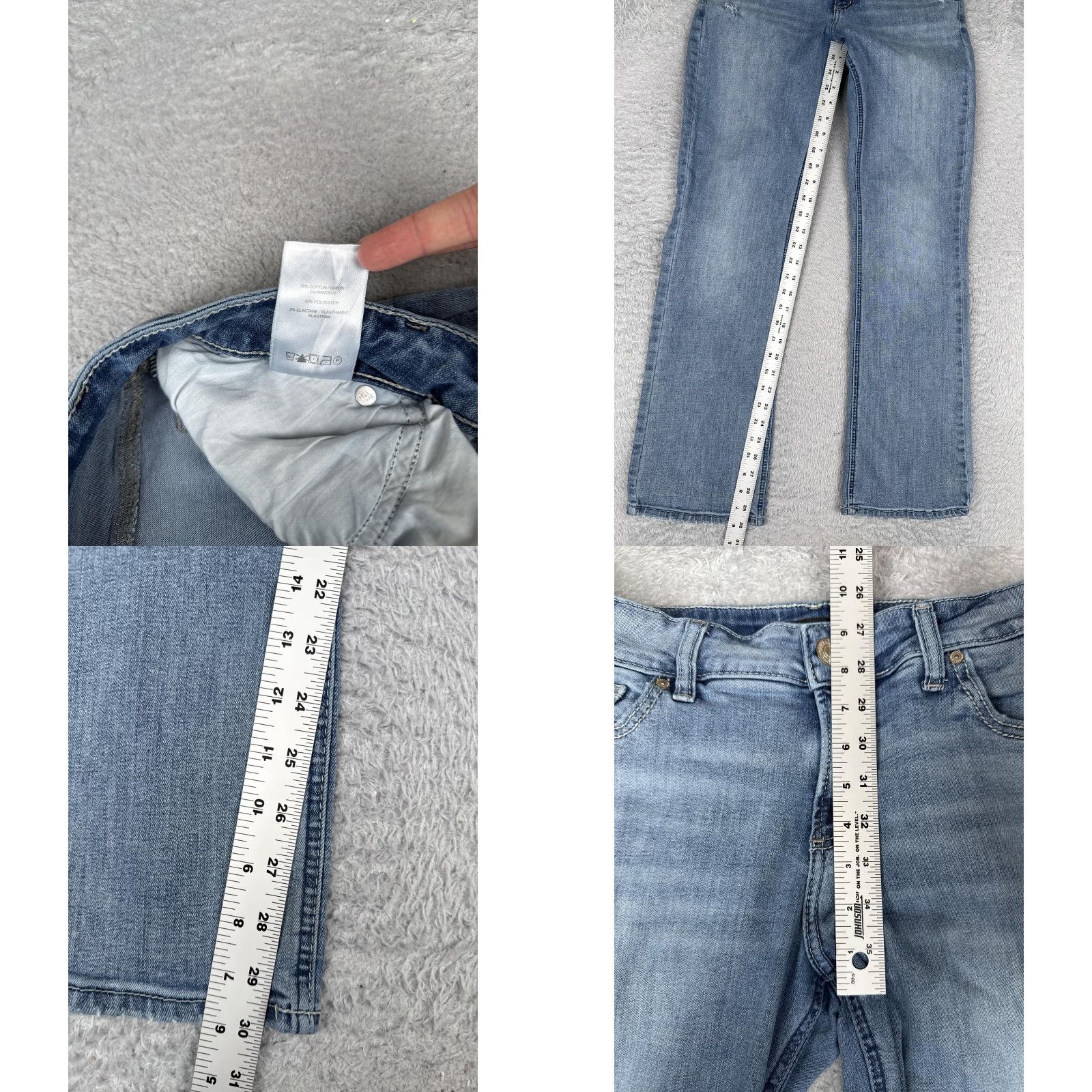 Silver Jeans Co. Silver Jeans Co Slim Boot Jeans Womens 29 Blue Light Wash Mid Rise Stretch 29x31 Size 29" - 8 Thumbnail