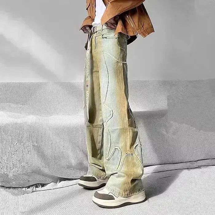 Japanese Brand Washed Blue Old Baggy Stacked Jeans Pants Size US 30 / EU 46 - 6 Thumbnail