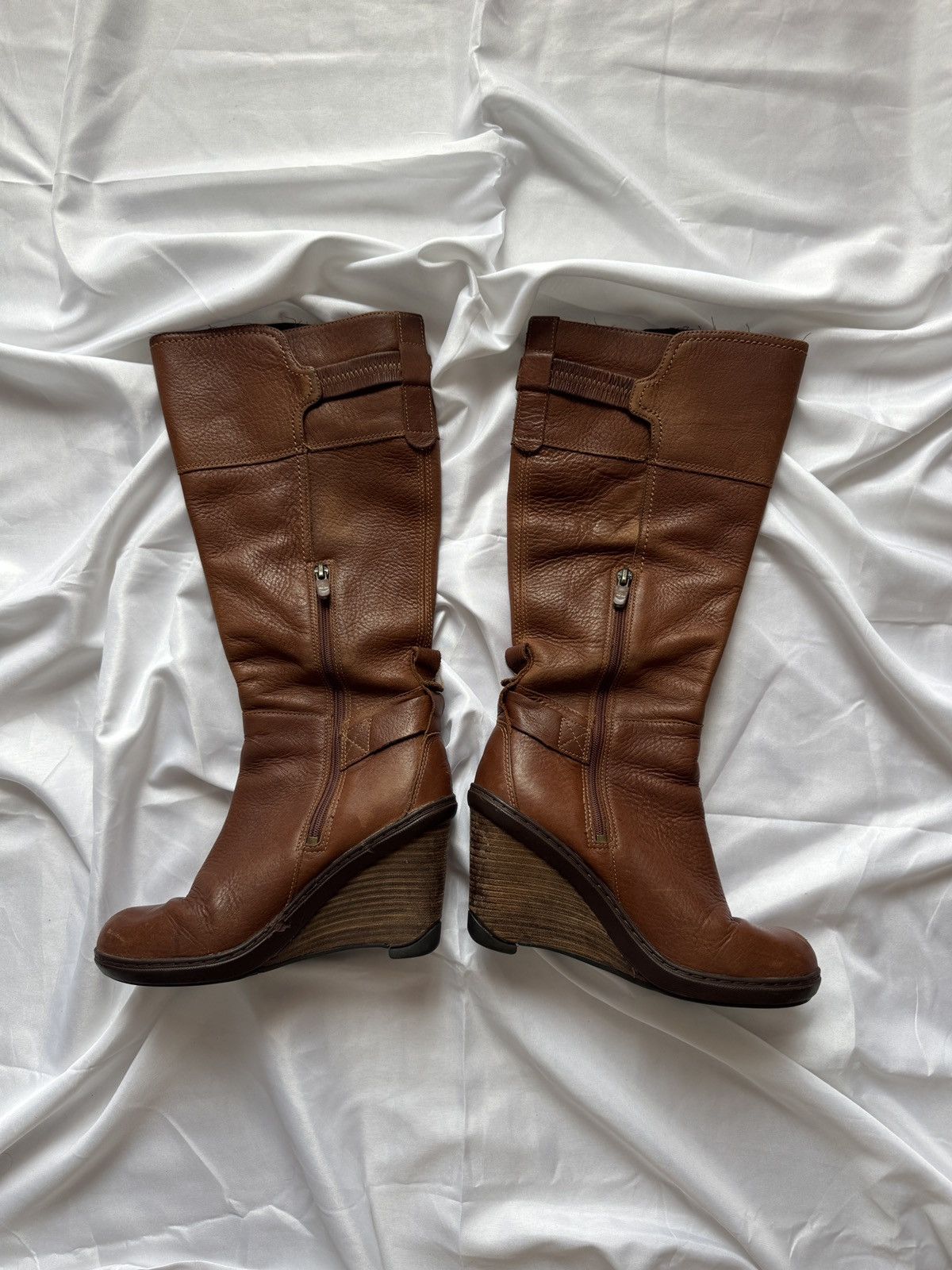 Timberland Timberland Vintage Faded Leather Y2K Wedge Boots Size US 8 / IT 38 - 3 Thumbnail
