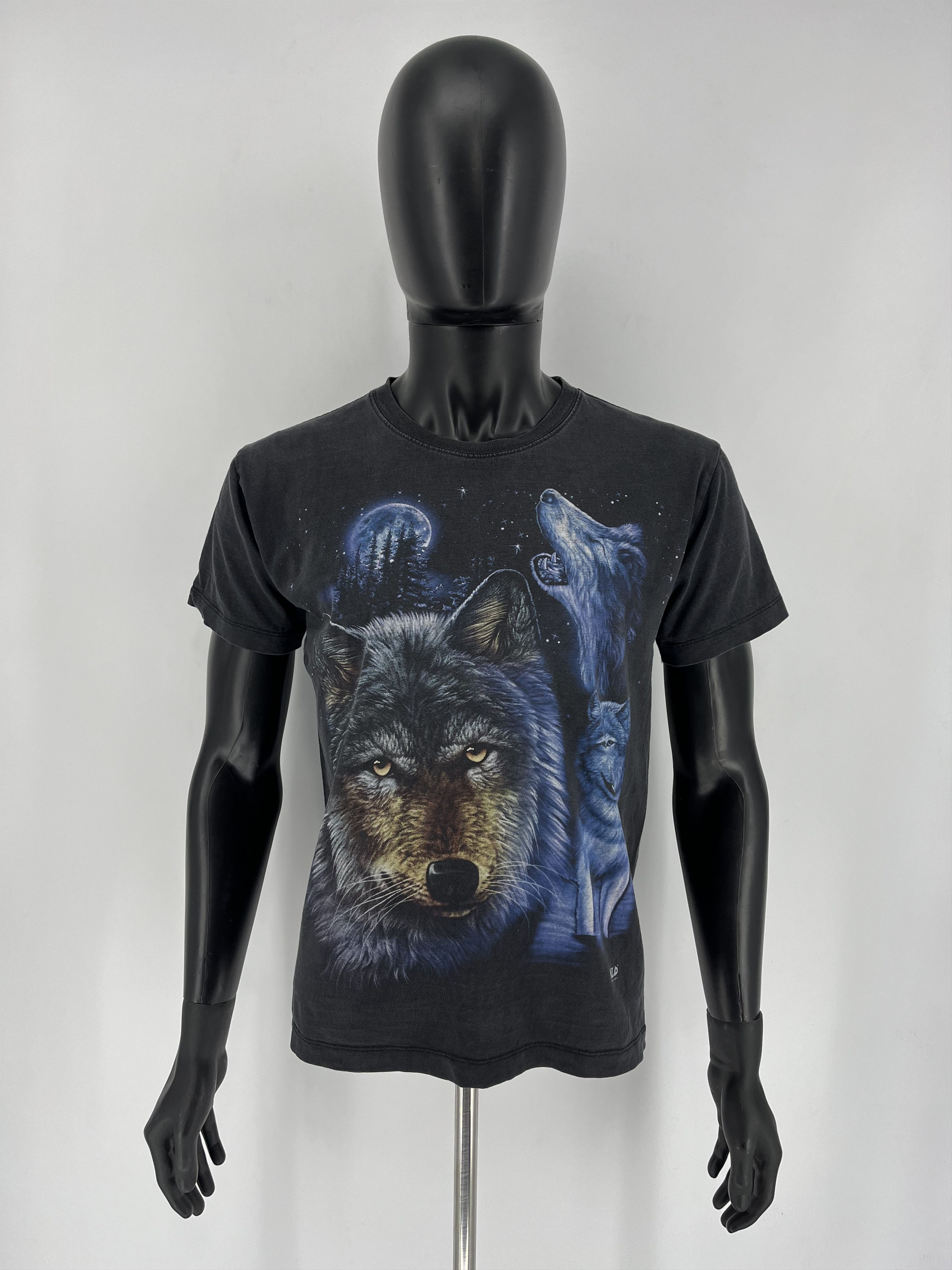 Vintage Vintage 90s Wolf Face Boxy Fit Tee WILD Dead Horror Print Size US M / EU 48-50 / 2 - 2 Thumbnail