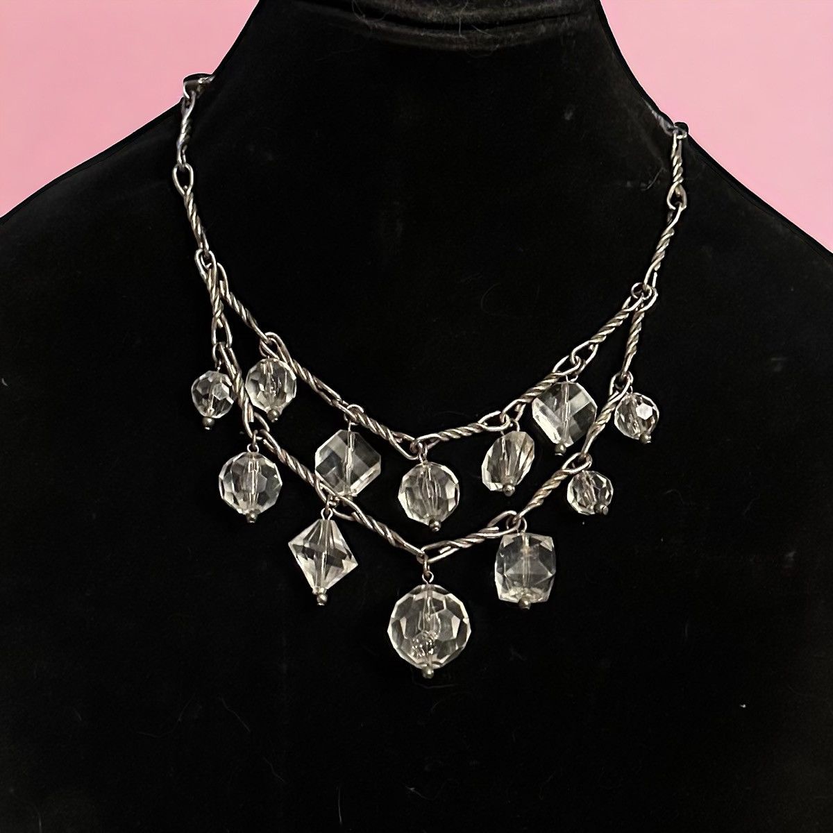 Other Vintage layered chunky clear lucite dangles necklace Size ONE SIZE - 1 Thumbnail
