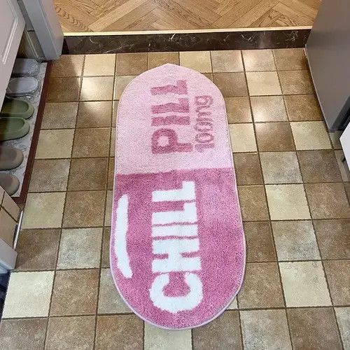 Other 3D Pink "CHILL PILL" Handmade Soft Rug Size ONE SIZE - 3 Thumbnail