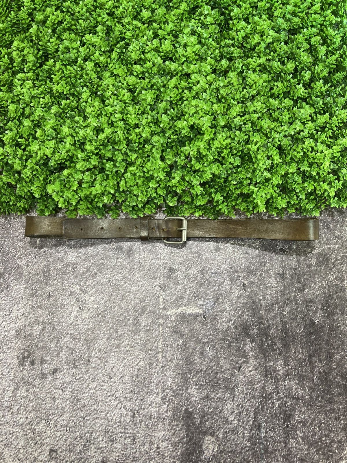 MAISON MARGIELA H&M 11 Leather Belt Olive Green Vintage