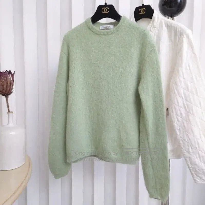 Valentino Valentino Green Mohair Long Sleeve Sweater . Size S / US 4 / IT 40 - 2 Thumbnail