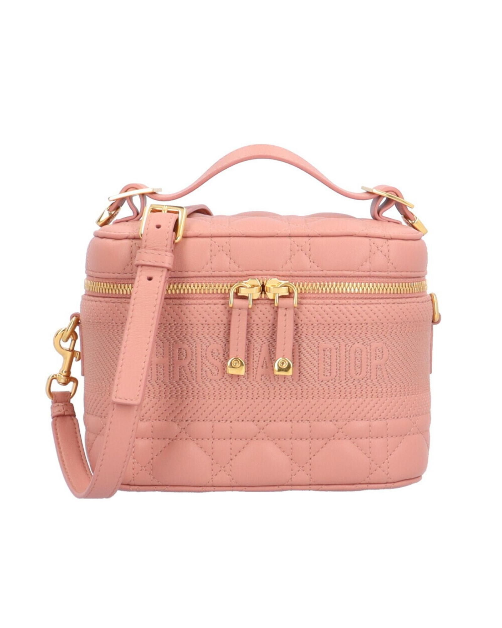image of Dior Elegant Leather Vanity Bag in Pink, Women's