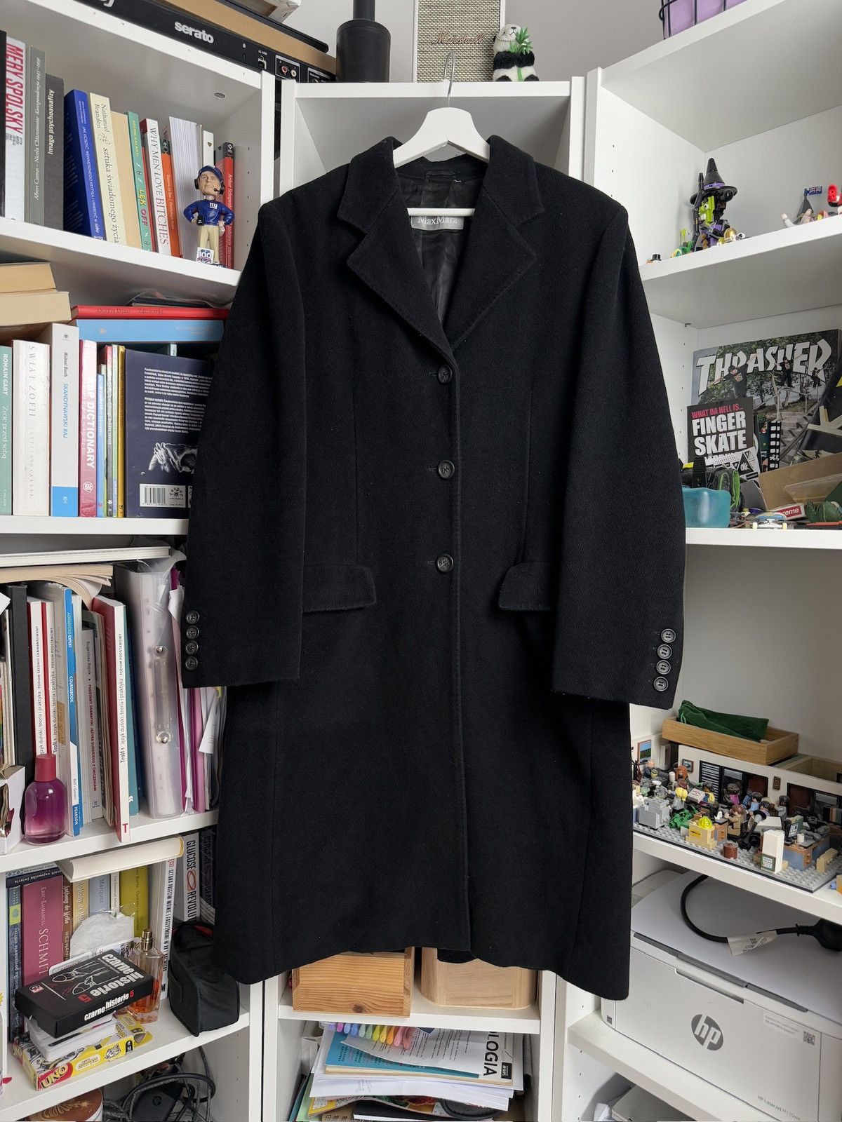 Designer × Max Mara Max Mara basic black wool coat jacket M designer luxury rare Size M / US 6-8 / IT 42-44 - 1 Thumbnail