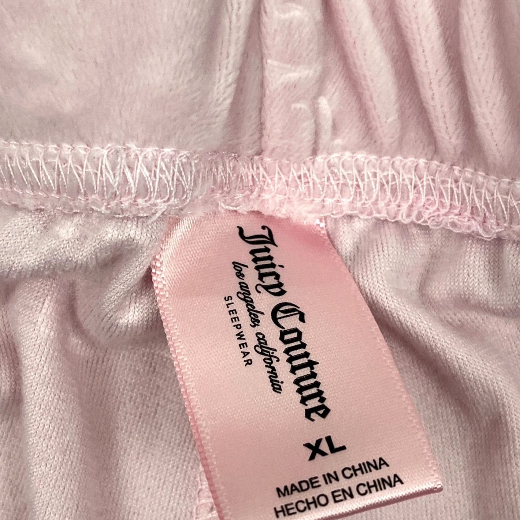 Juicy Couture Juicy Couture Pajama Pants Womens XL Pink Velour Wide Embossed Logo Sleepwear Size 40" / US 18 - 3 Thumbnail