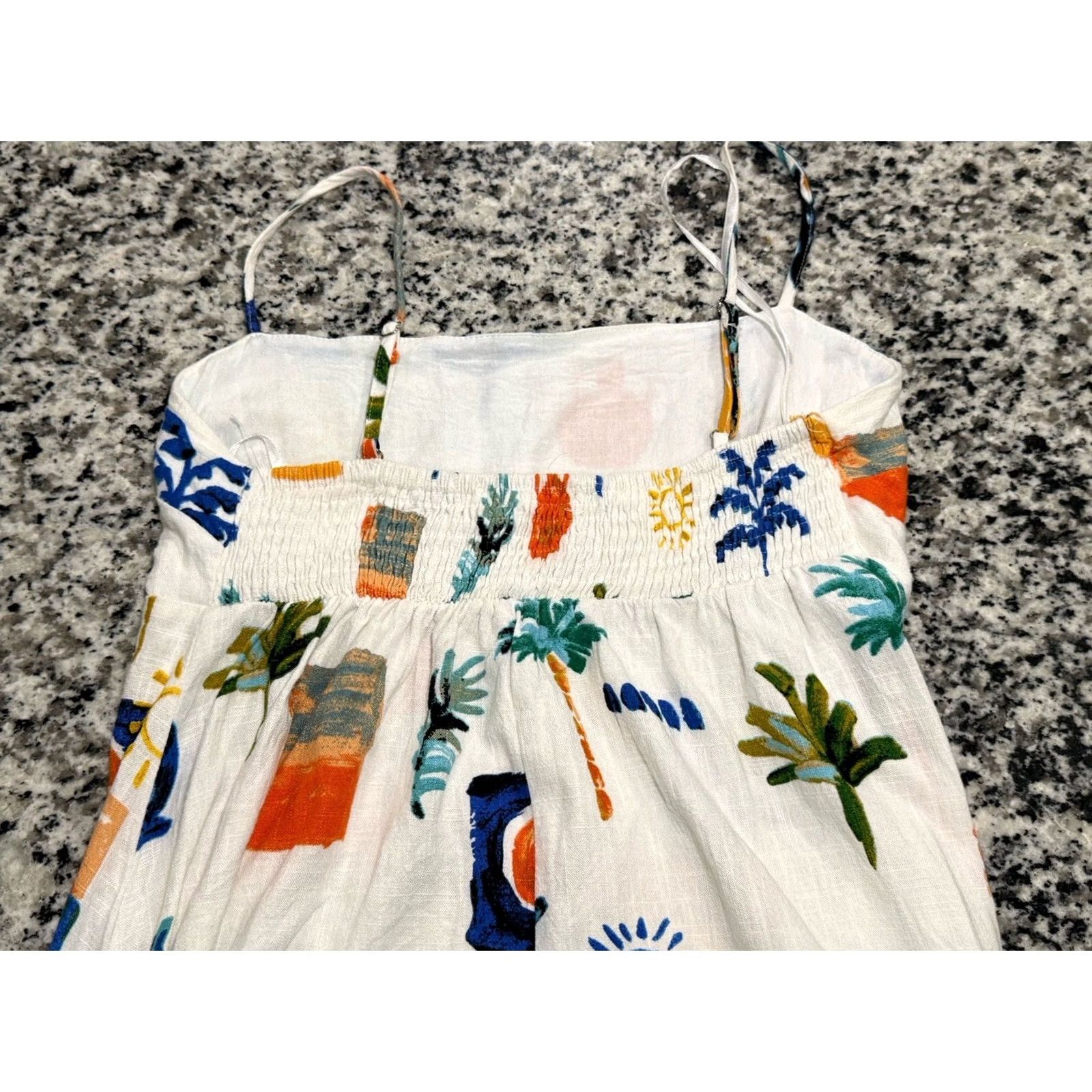 Vintage Label of Love Australia Smocked Linen Midi Dress S Women Travel Beach Resort Size S / US 4 / IT 40 - 7 Thumbnail