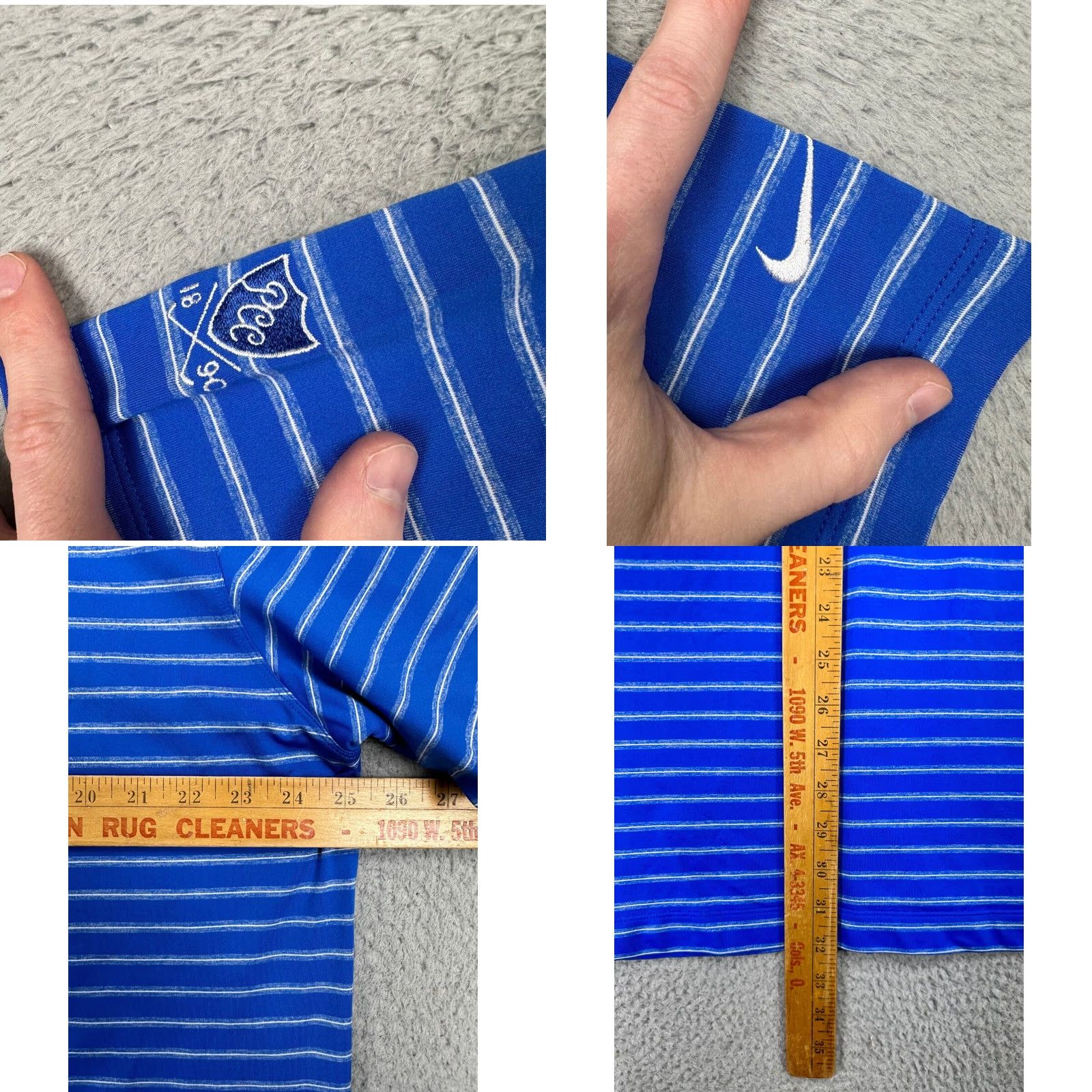 Nike Nike Golf Polo Mens XL Dri-Fit Blue Pinstripe The Barclays Swoosh Rugby Shirt Size US XL / EU 56 / 4 - 8 Thumbnail