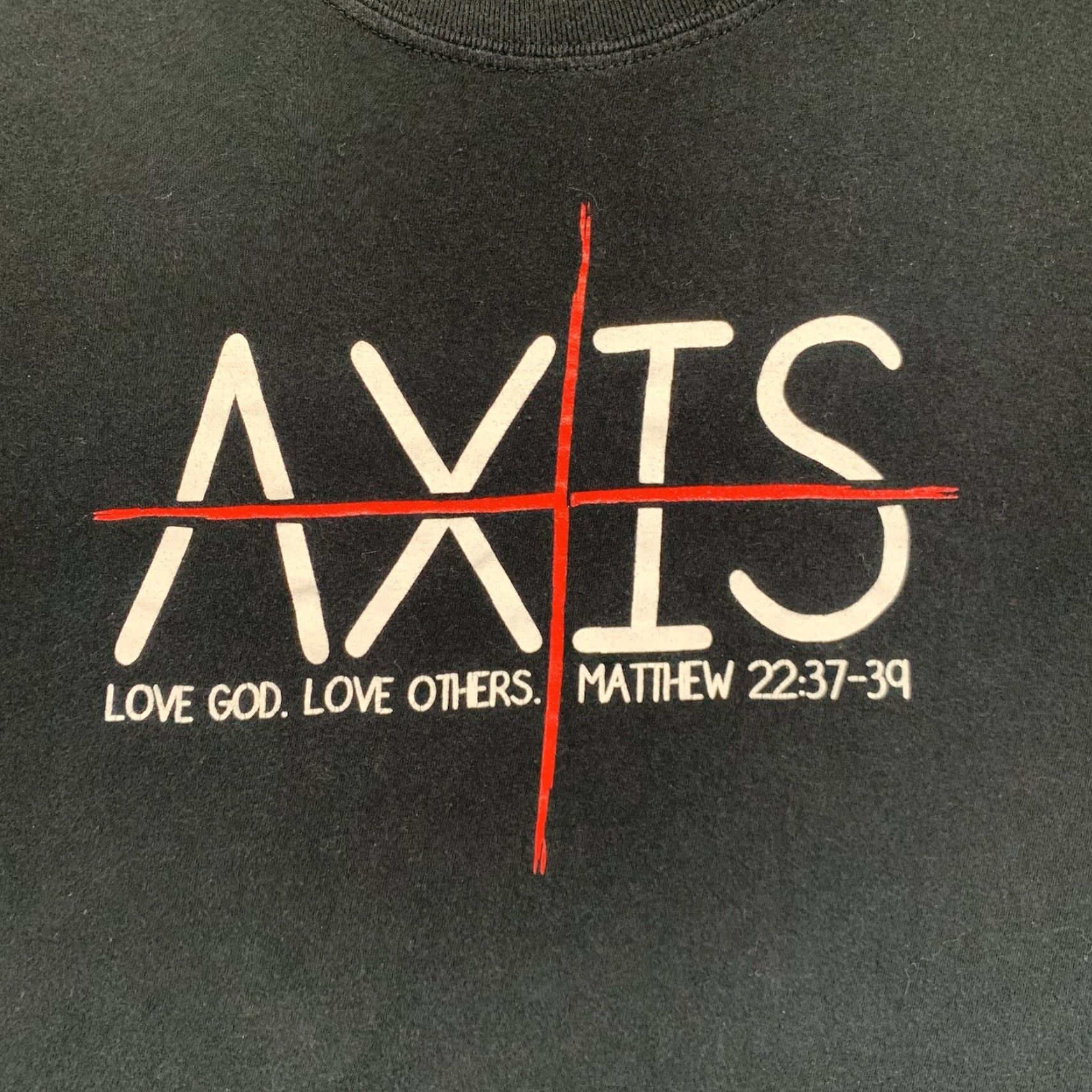 Gildan VINTAGE Gildan T-Shirt Love God Love Others Matthew 22:37-39 Graphic Print Short Sleeve Crew Neck Adult Large Black Mens Size US L / EU 52-54 / 3 - 2 Thumbnail