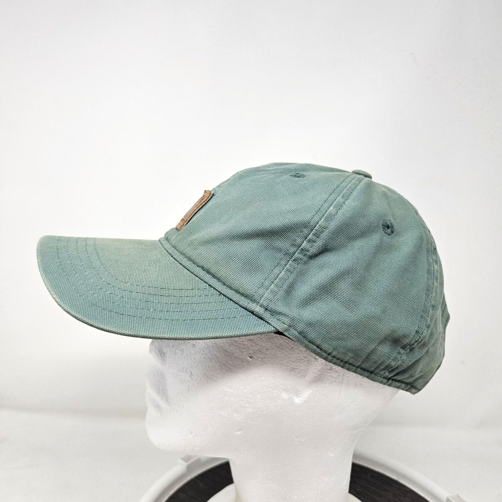 Carhartt Carhartt Hat Cap Strap Back Mens Green Canvas Leather Patch Dad Hat Workwear Adjustable Size ONE SIZE - 5 Thumbnail