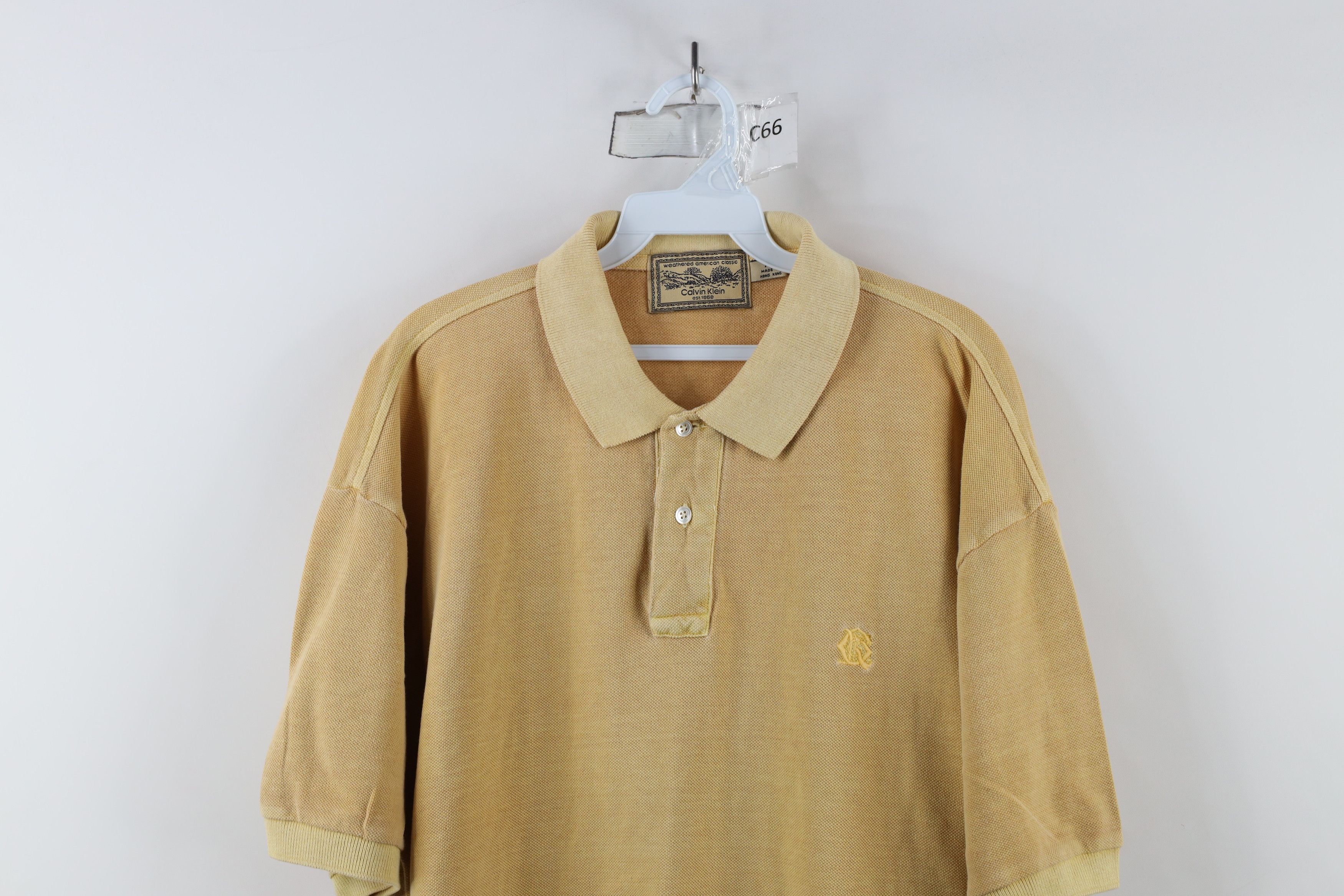 Calvin Klein × Vintage Vintage 90s Calvin Klein Dye Stonewash Collared Polo Shirt Size US XL / EU 56 / 4 - 2 Thumbnail
