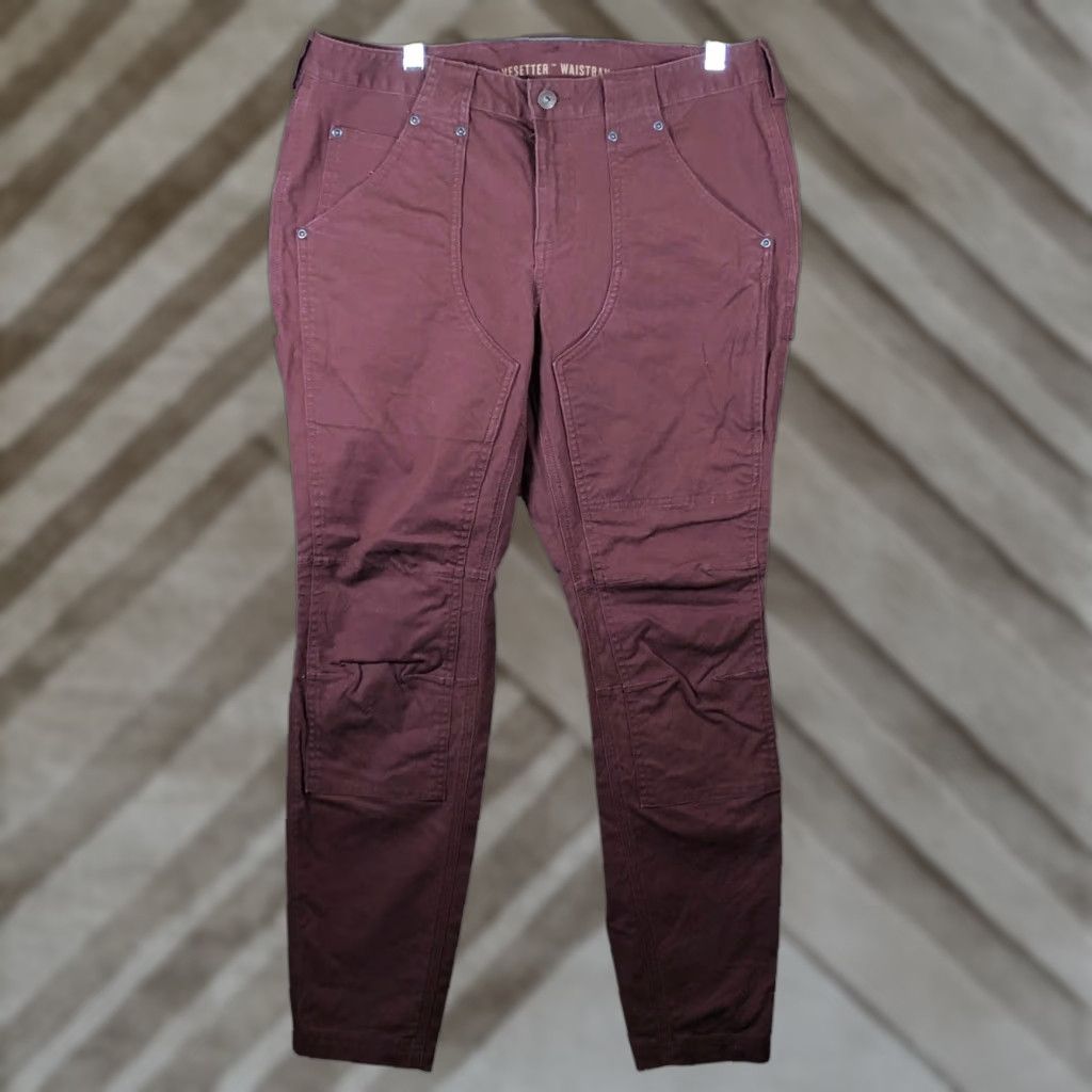 Vintage Duluth Womens Jeans Maroon Purple High Rise Curvesetter Waistband Stretch 12 Size 24" / US 00 / IT 34 - 1 Thumbnail
