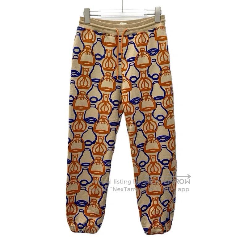 Hermes Hermes Color-block stirrup fantasy print cotton drawstring Size 42" / US 20 - 1 Thumbnail