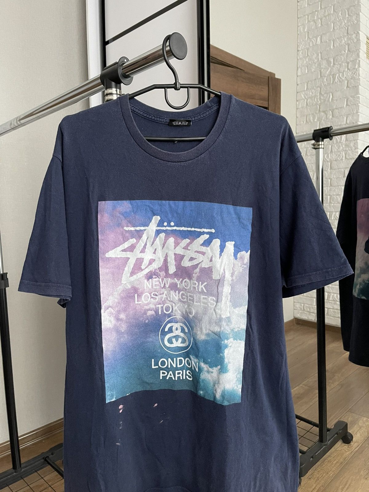 Stussy Stussy Clouds Vintage Big Logo T-Shirt Tee Size US L / EU 52-54 / 3 - 4 Thumbnail