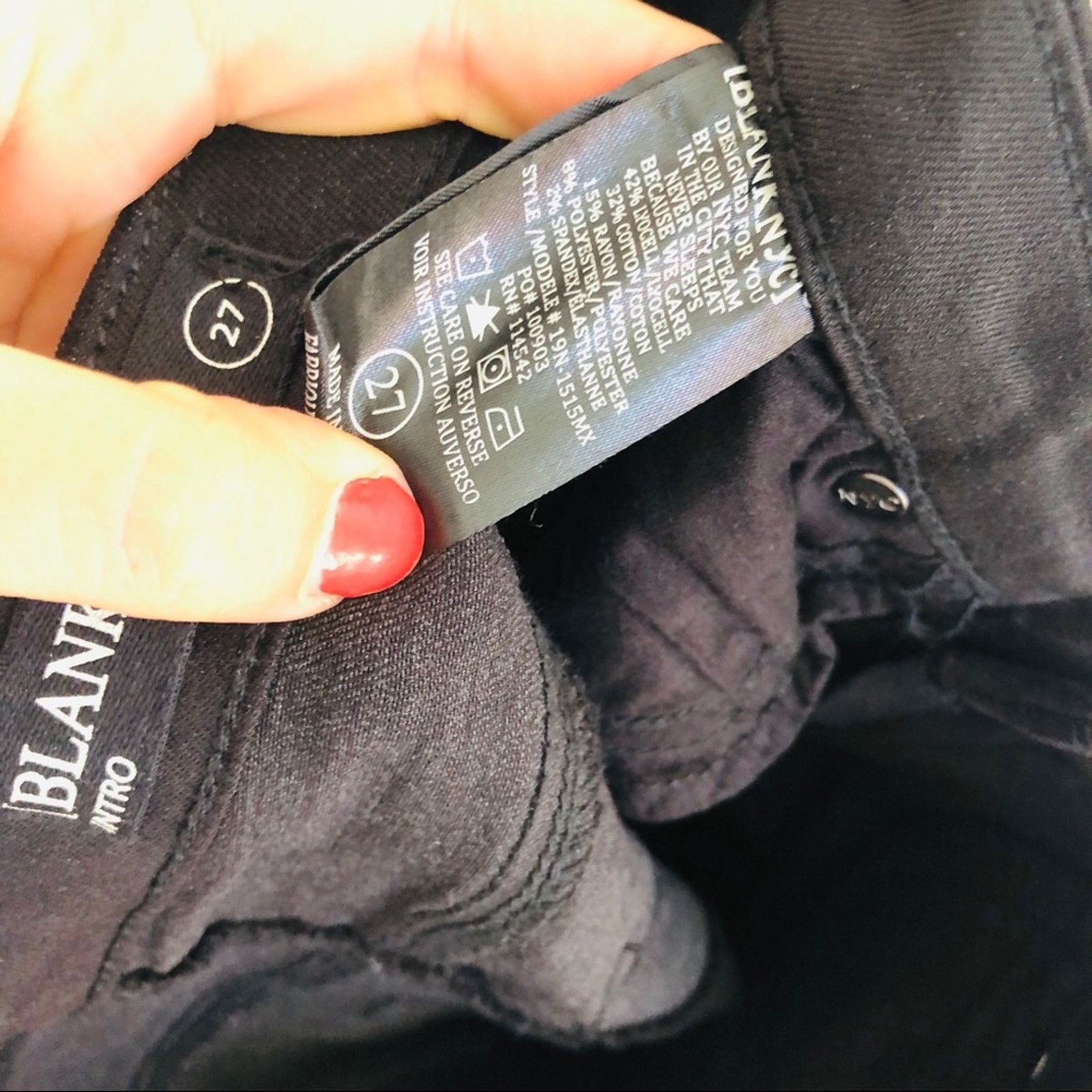 Anthropologie BLANK NYC Black Lace Up Ankle Tie Low Mid Skinny Denim Jeans Size 27" / US 4 / IT 40 - 5 Thumbnail